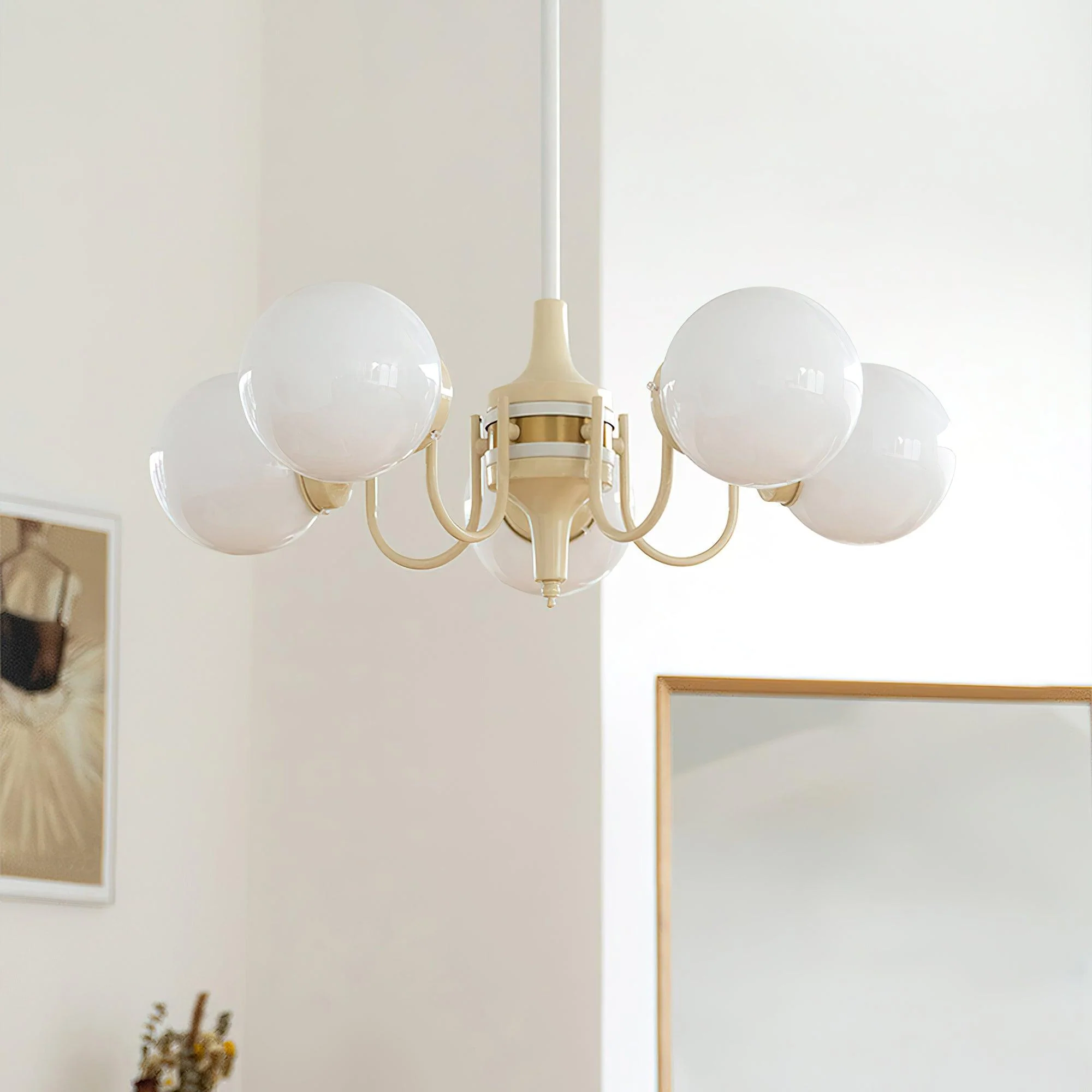 Cream Ball Chandelier - Image 9