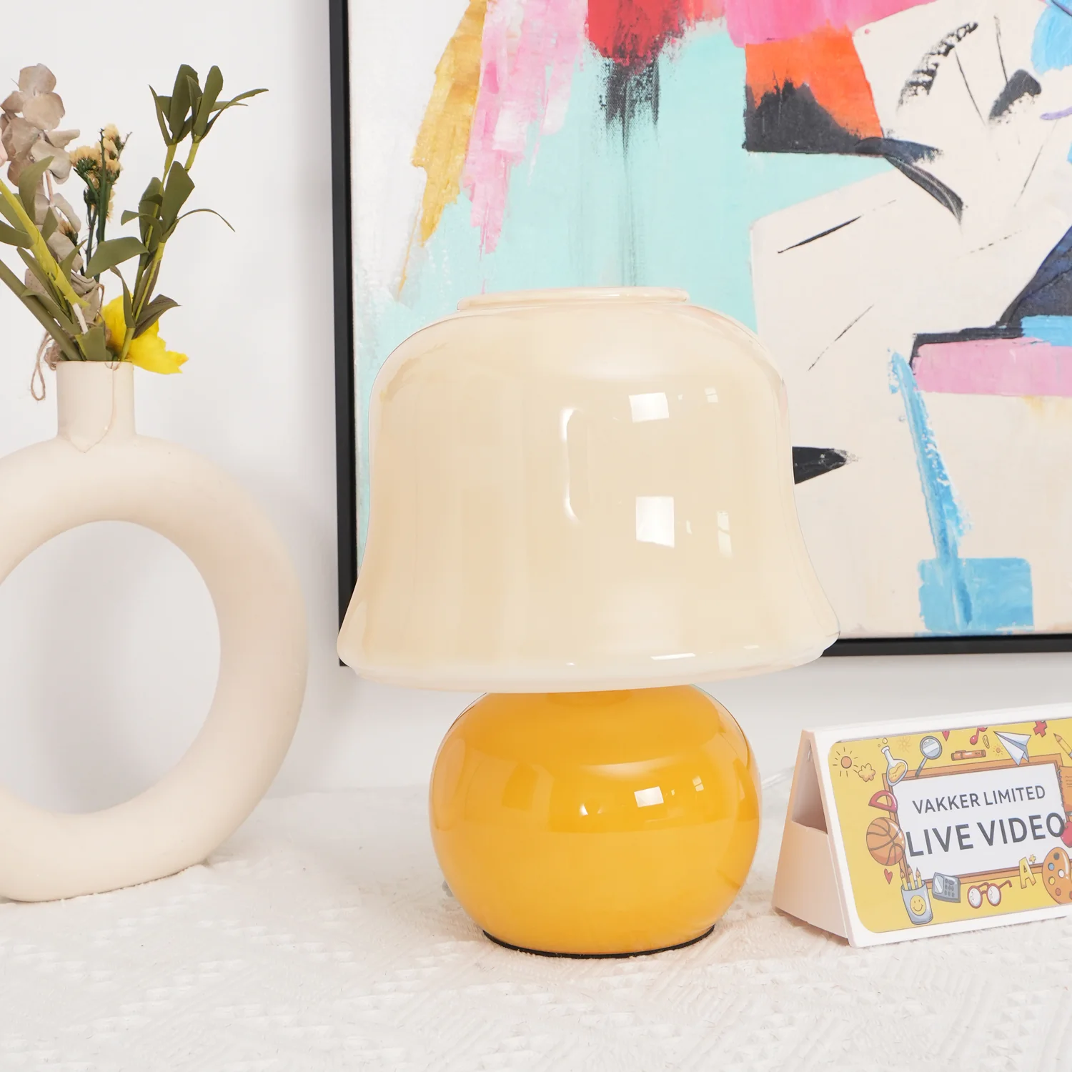 Creamy Mushroom Table Lamp - Image 7