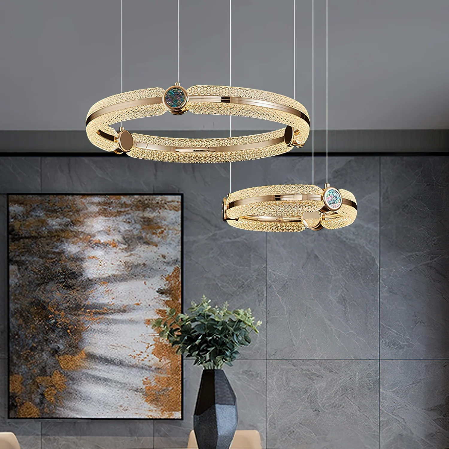 Creative Ring Chandelier - Image 34