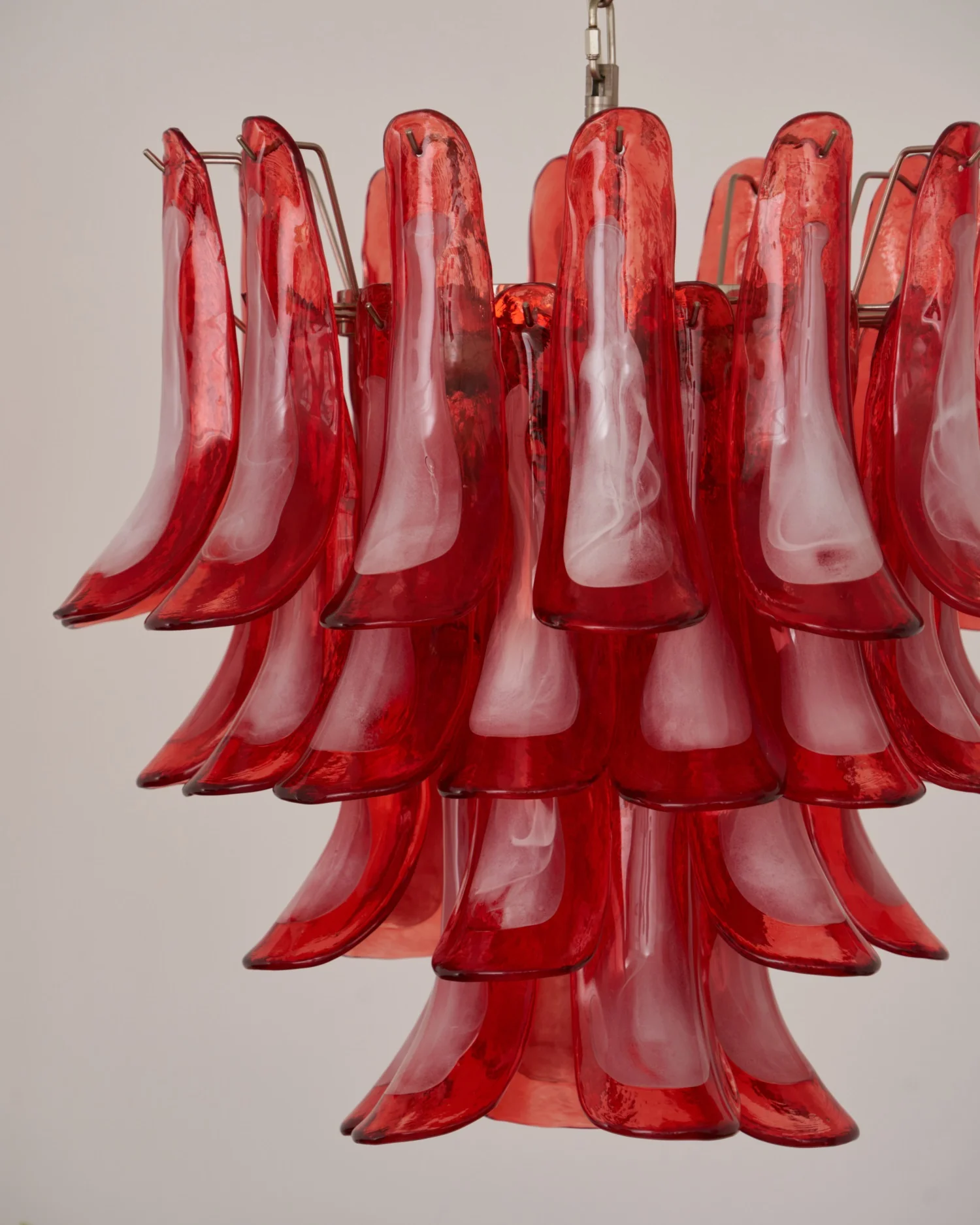 Crimson Glass Murano Petals Chandelier - Image 19