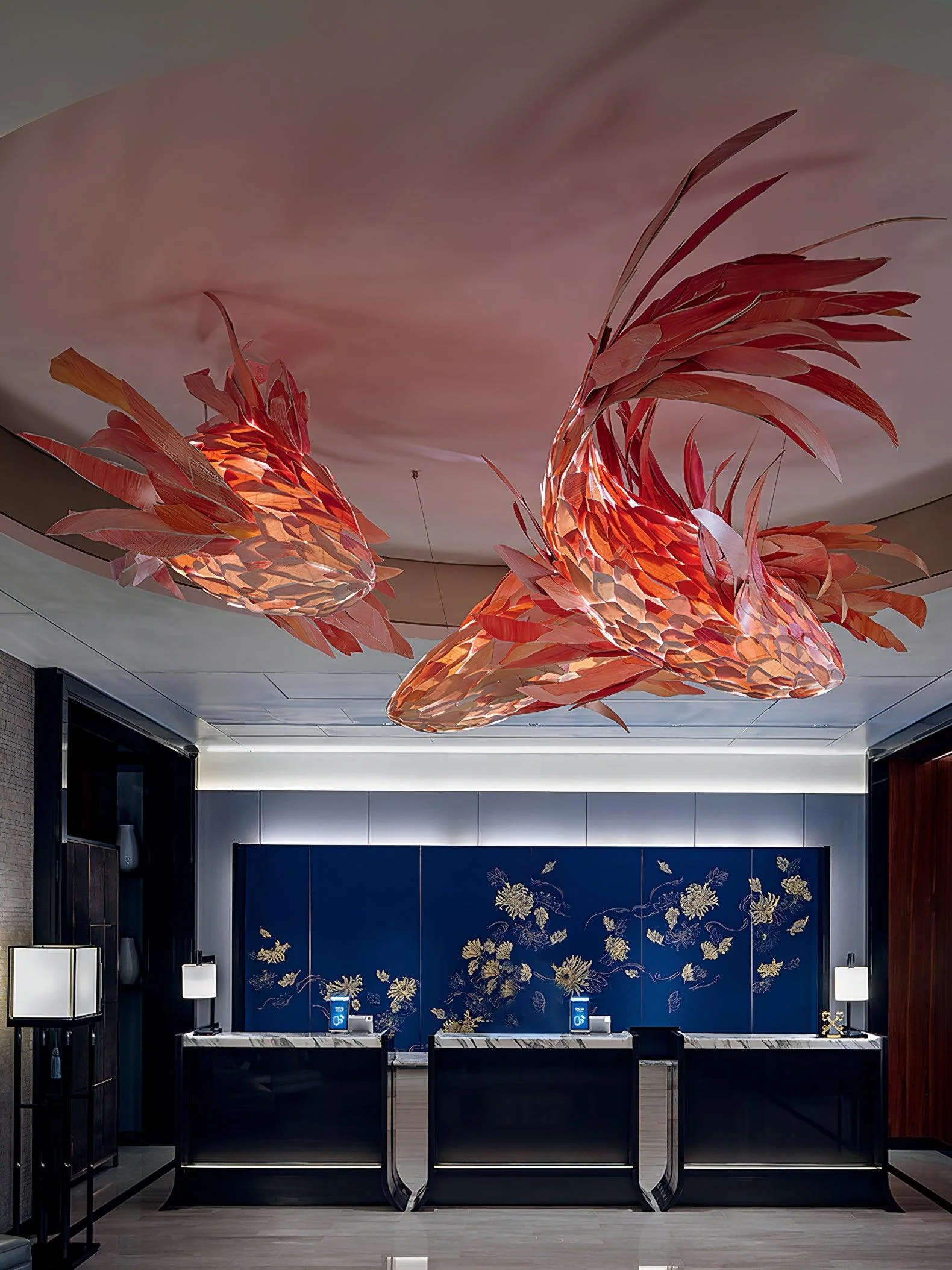 Crimson Swirl Koi Chandelier - Image 20