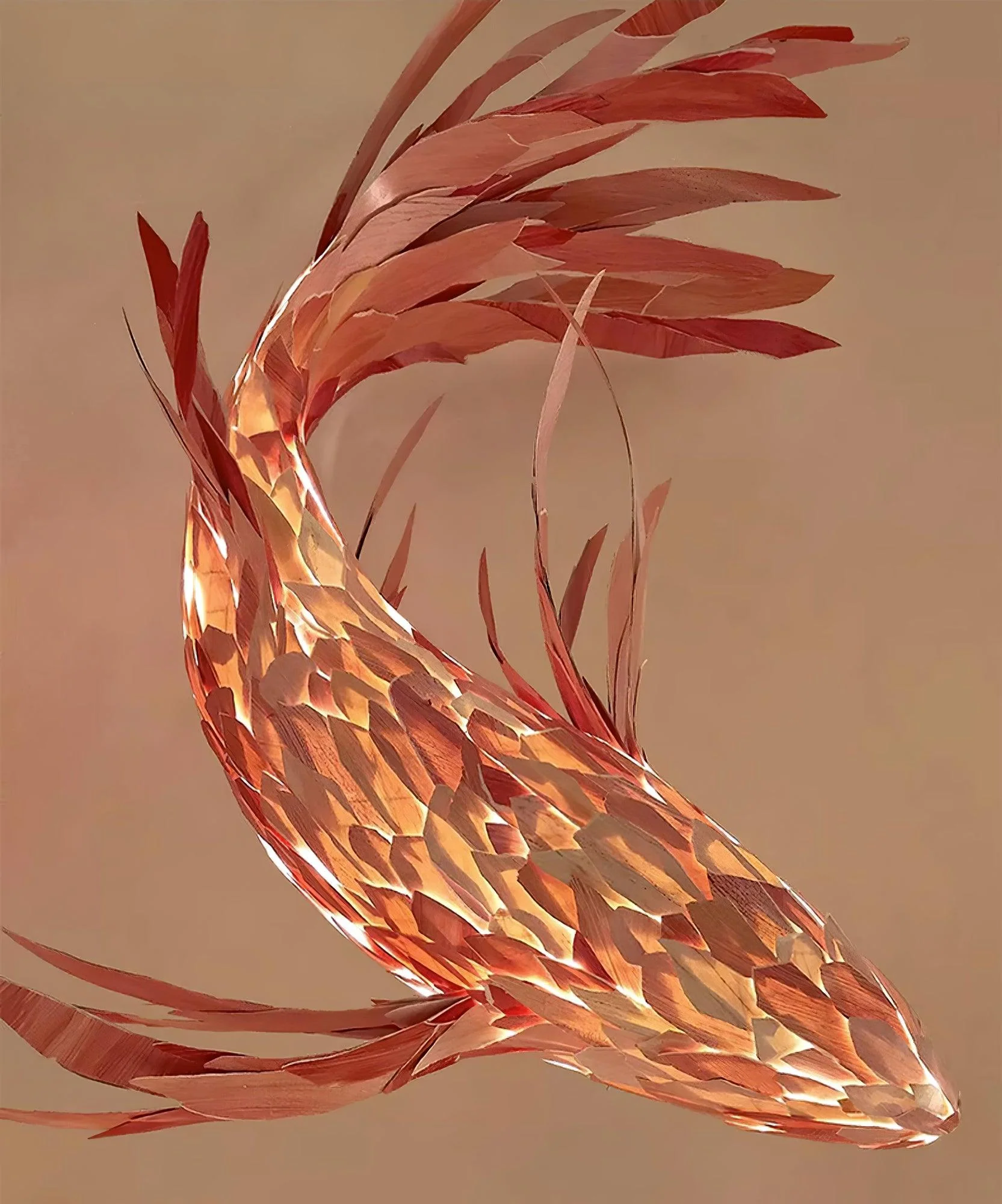 Crimson Swirl Koi Chandelier - Image 24