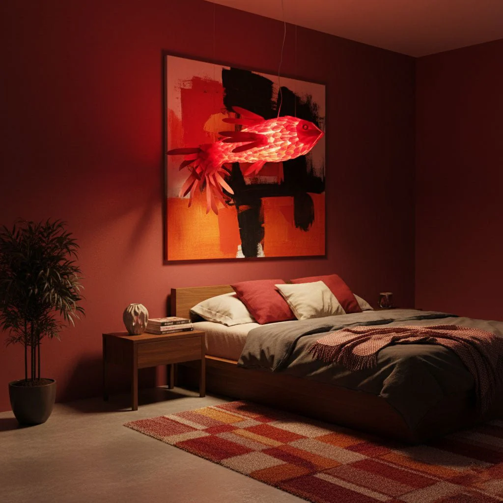 Crimson Swirl Koi Chandelier - Image 7