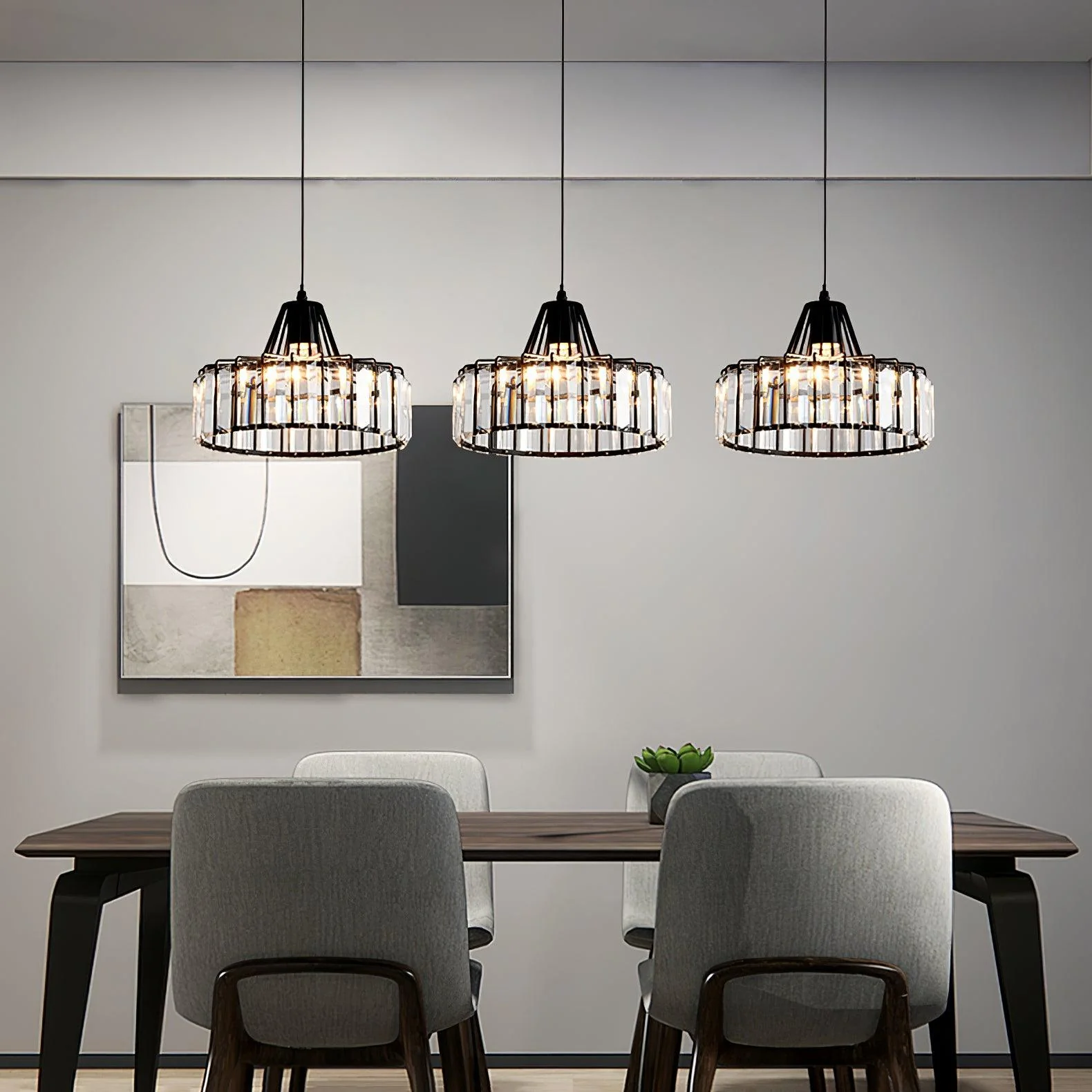Crystal Drum Pendant Lamp - Image 4