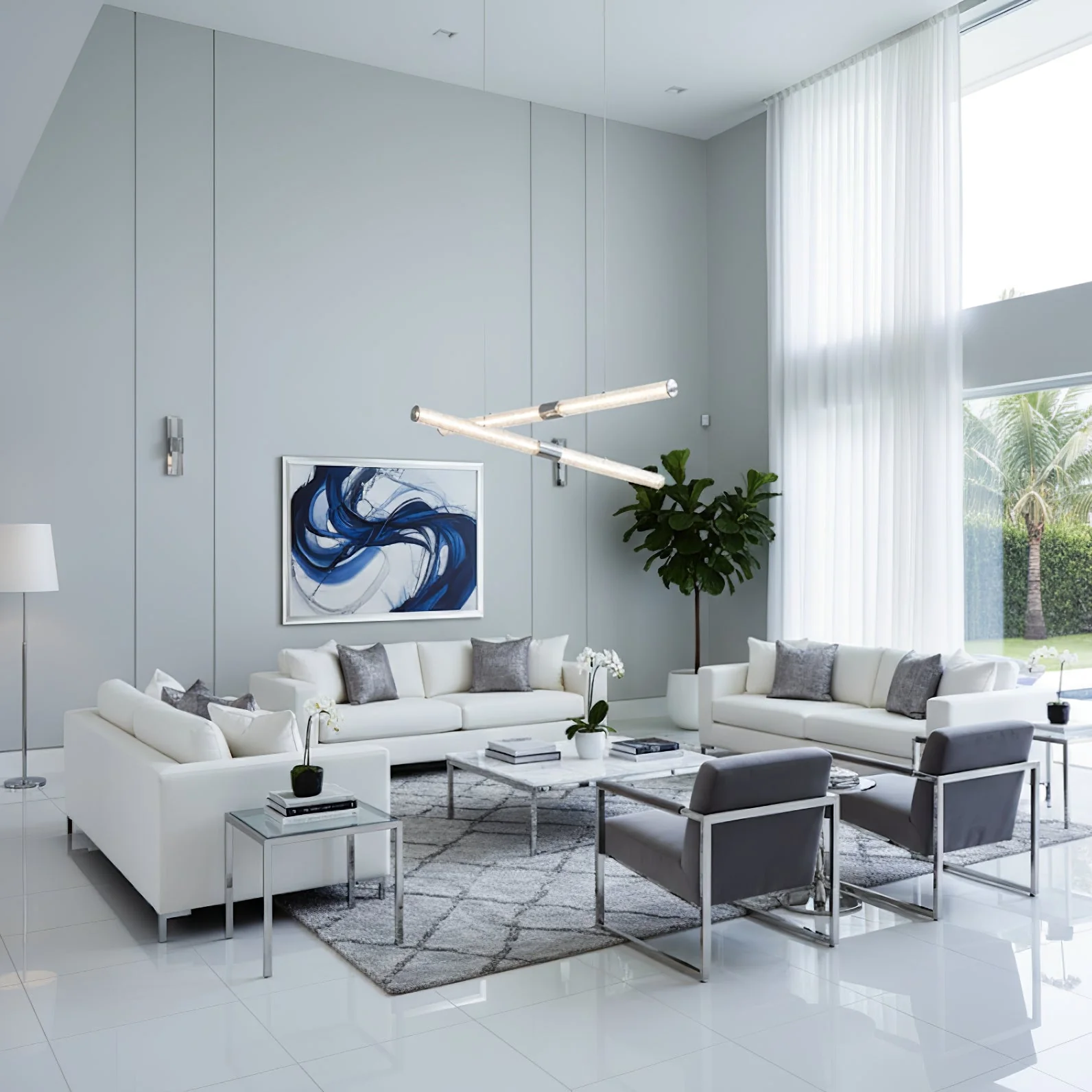 Crystal Stream Linear Pendant Lamp - Image 5