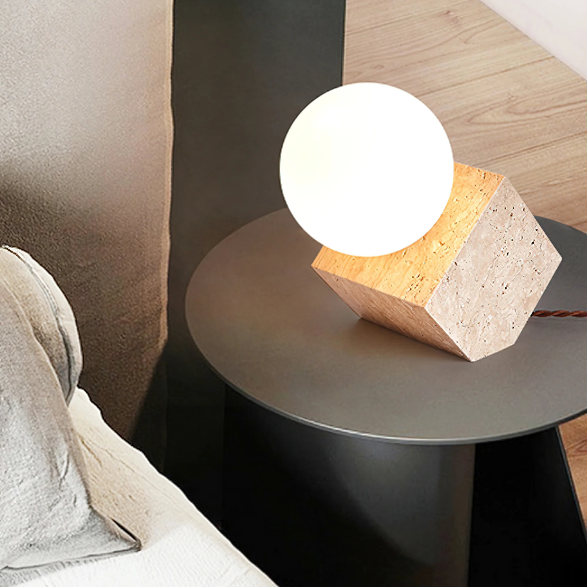 Cube Stone Table Lamp - Image 2