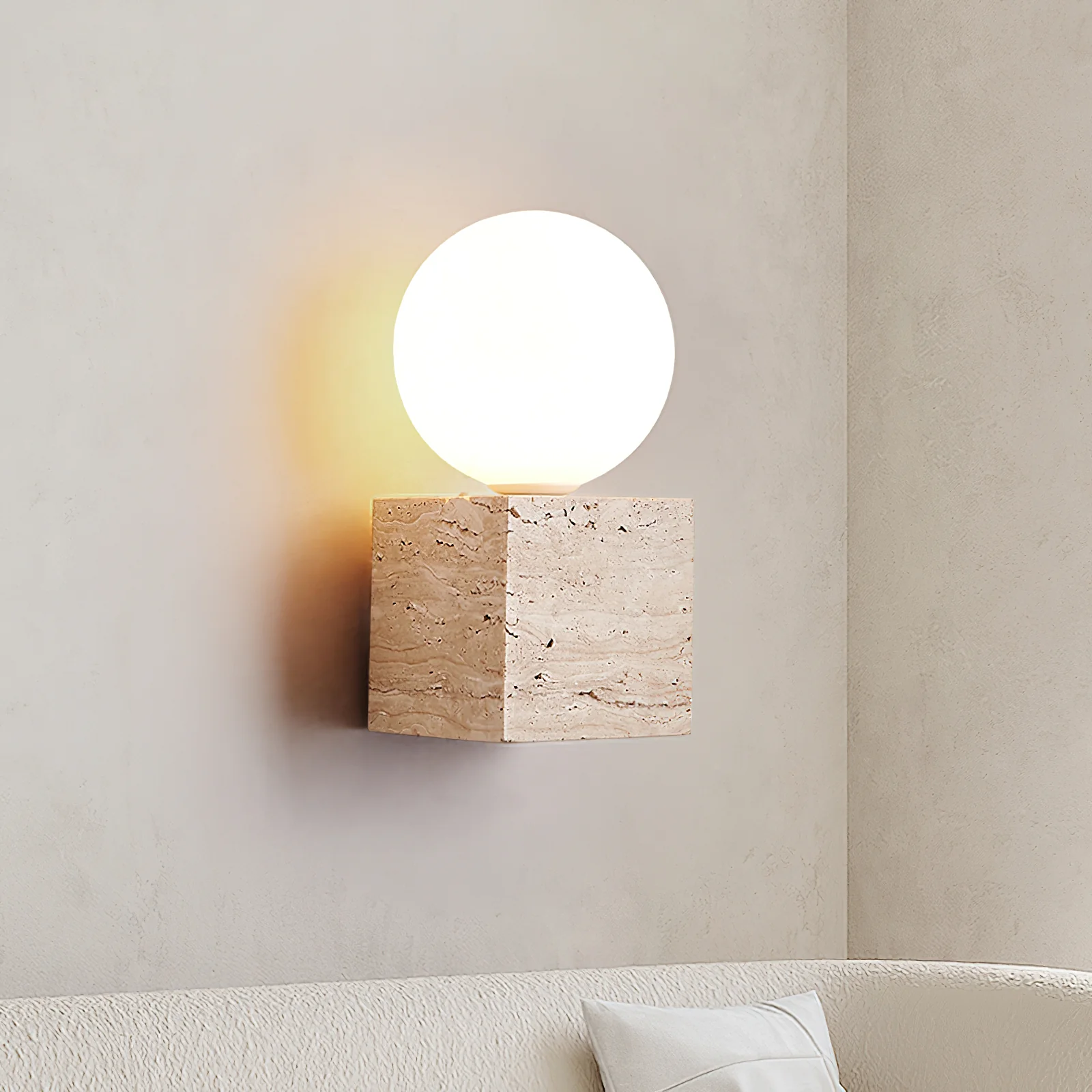 Cube Stone Wall Lamp - Image 2