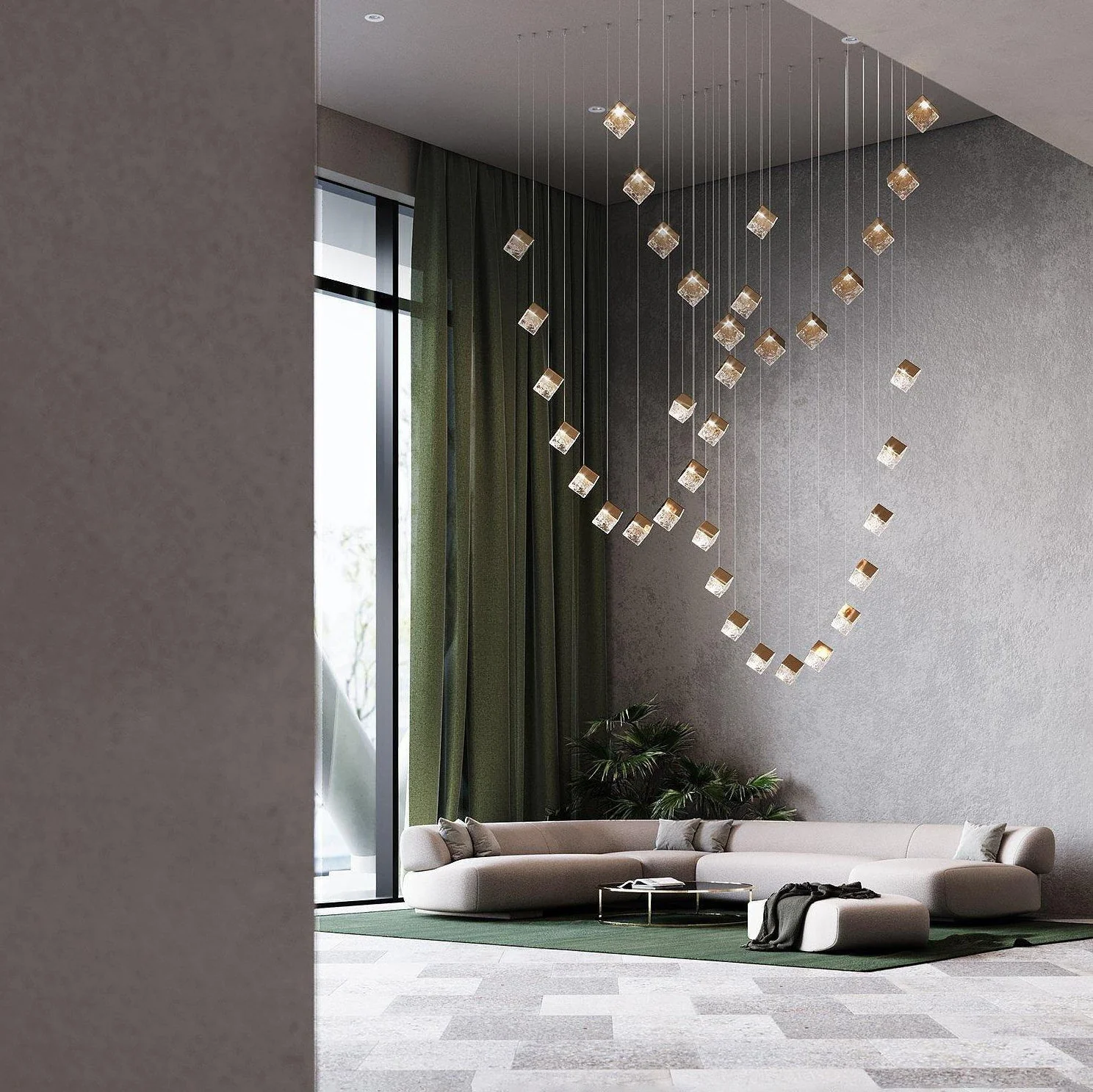 Cubic Luster Cascade Chandelier - Image 92