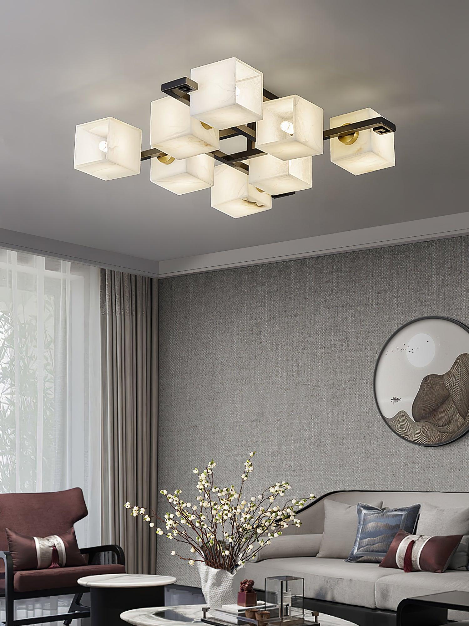 Cubist Alabaster Cluster Ceiling Lamp - Image 14