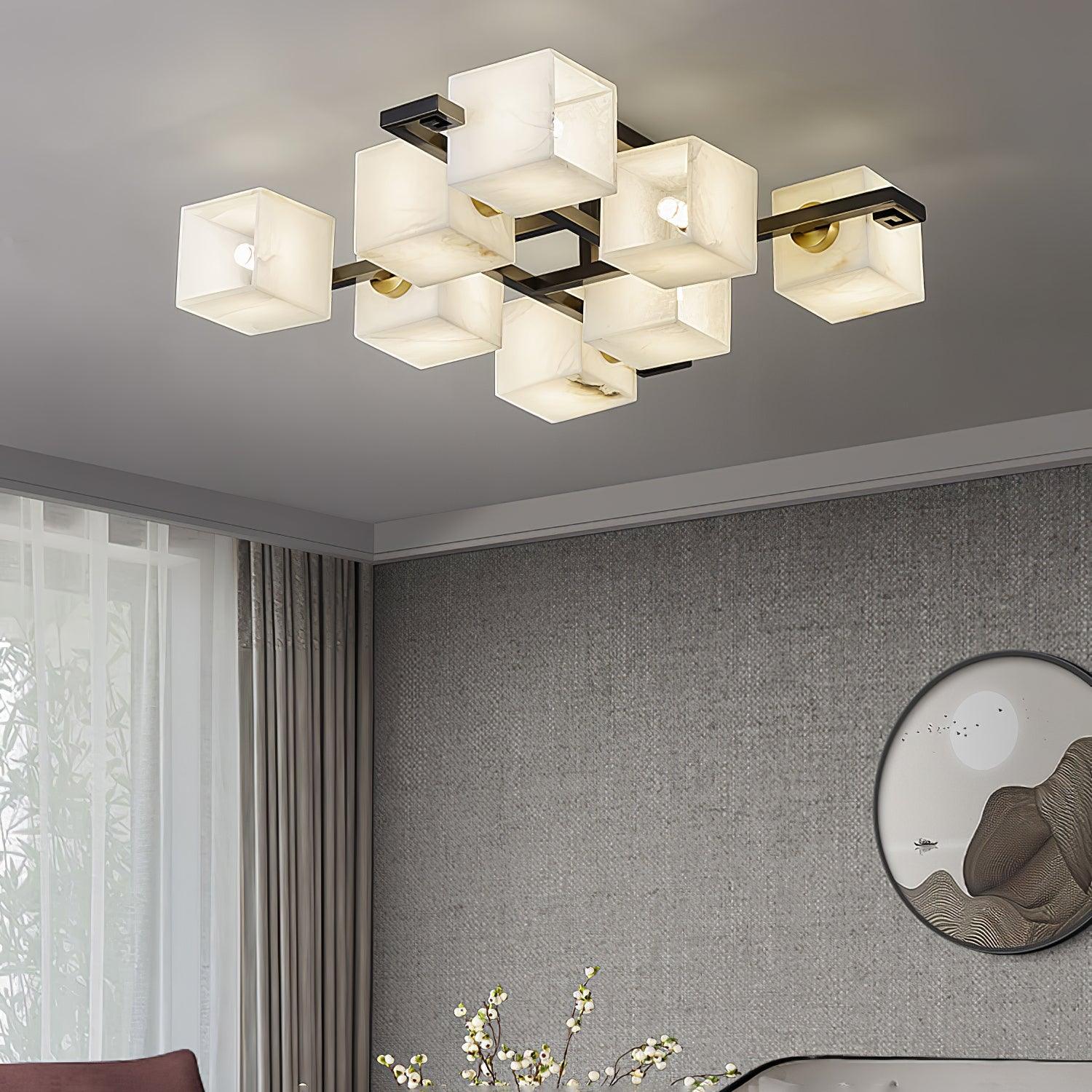Cubist Alabaster Cluster Ceiling Lamp - Image 16