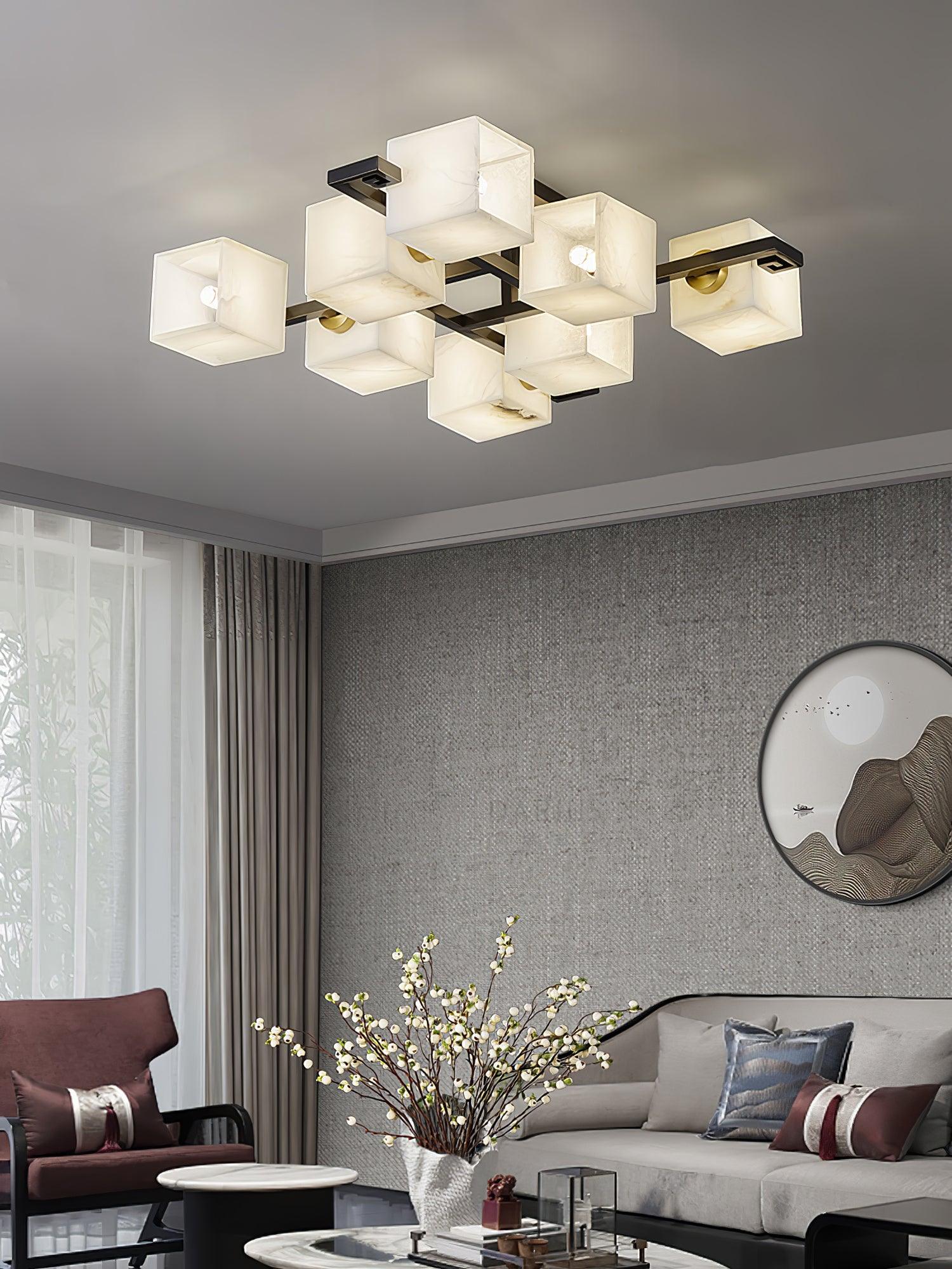 Cubist Alabaster Cluster Ceiling Lamp - Image 22