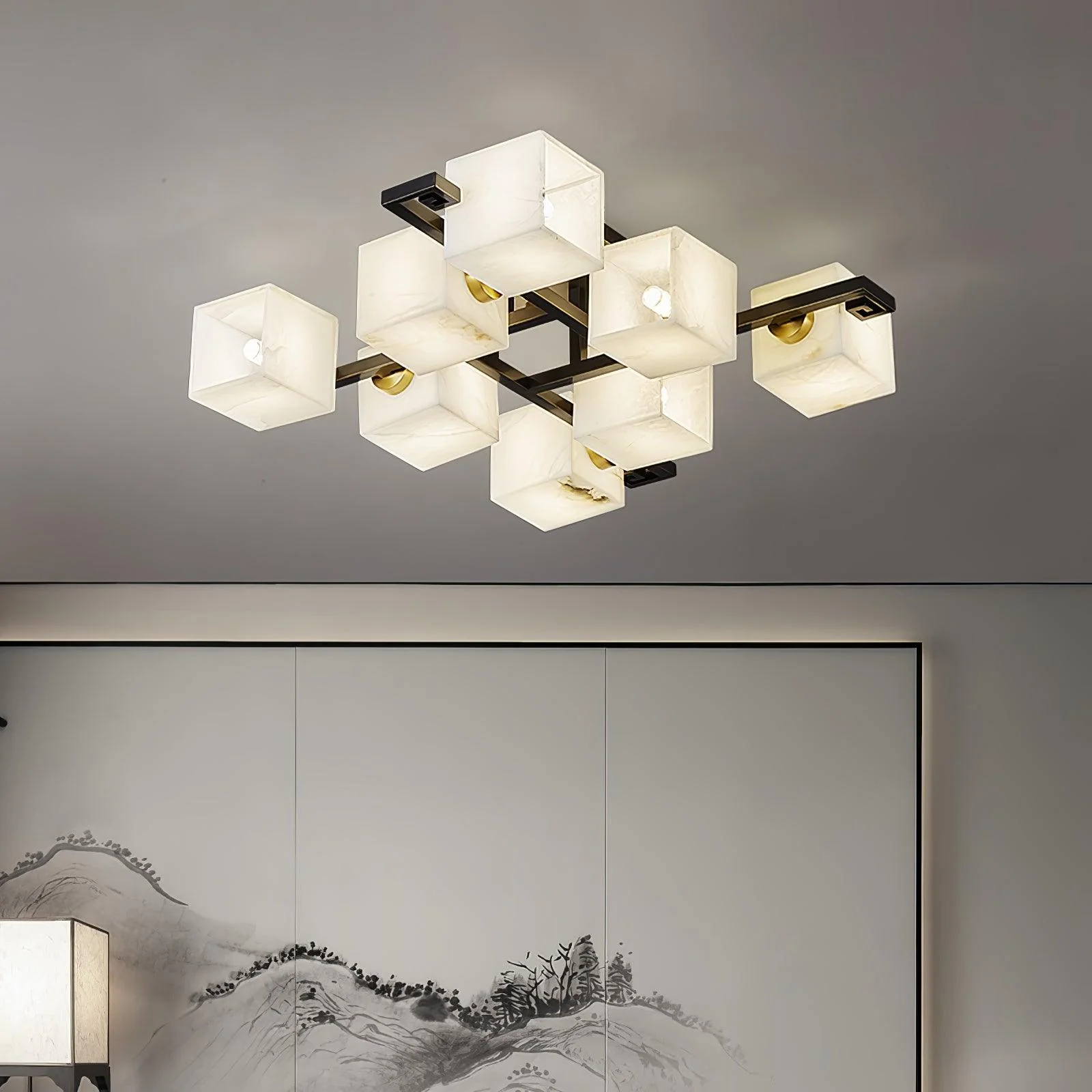 Cubist Alabaster Cluster Ceiling Lamp - Image 24