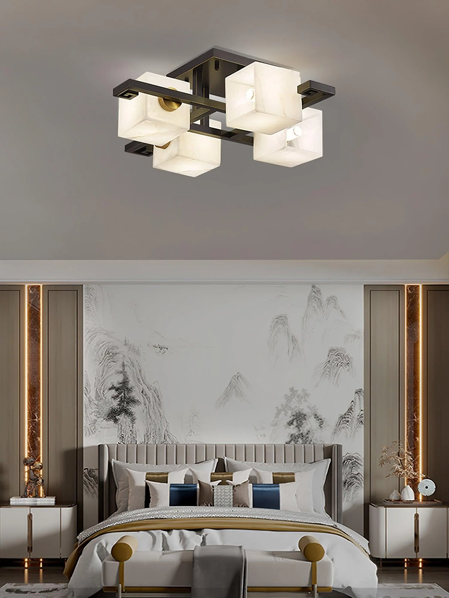 Cubist Alabaster Cluster Ceiling Lamp - Image 26