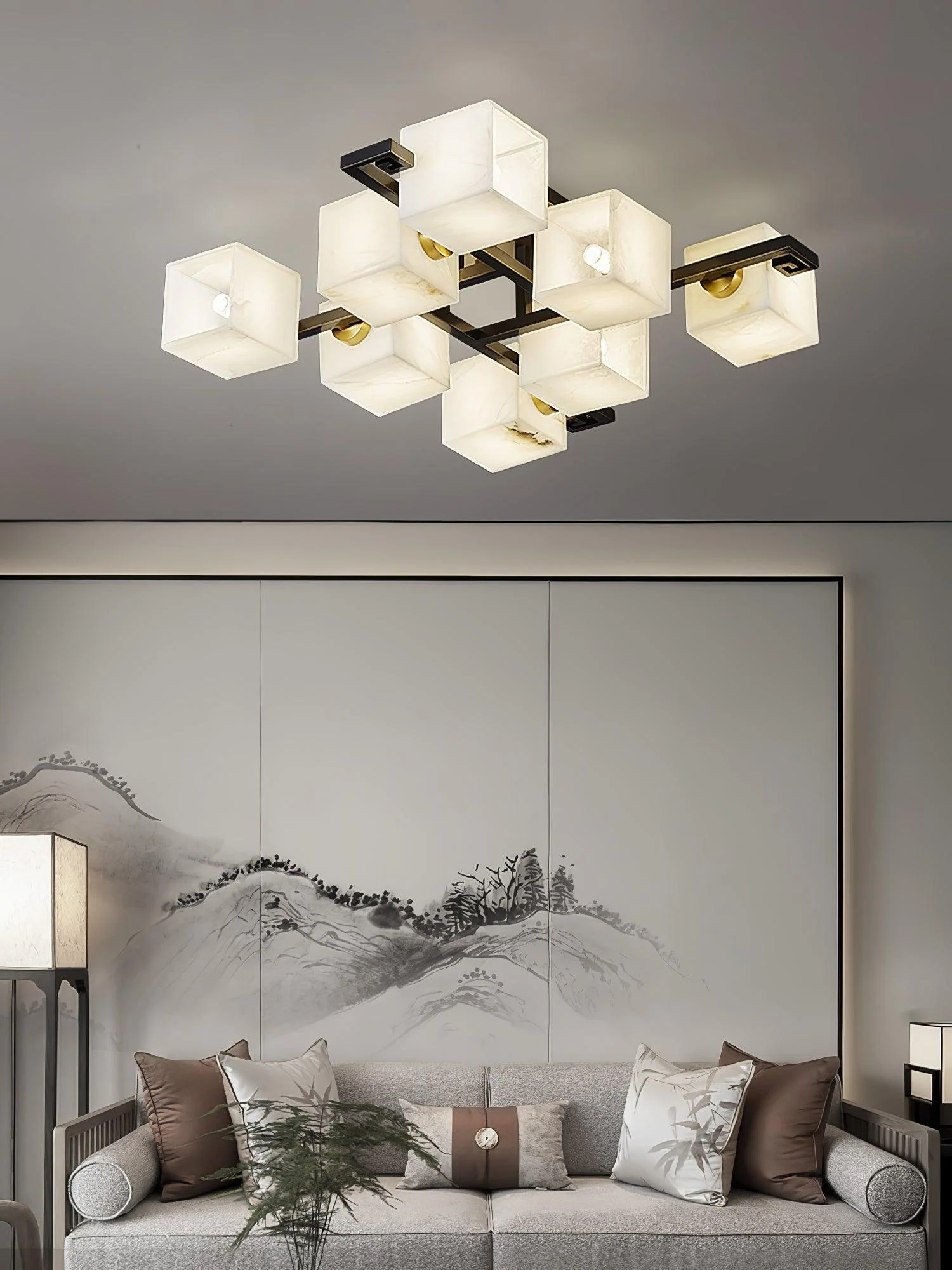 Cubist Alabaster Cluster Ceiling Lamp - Image 31