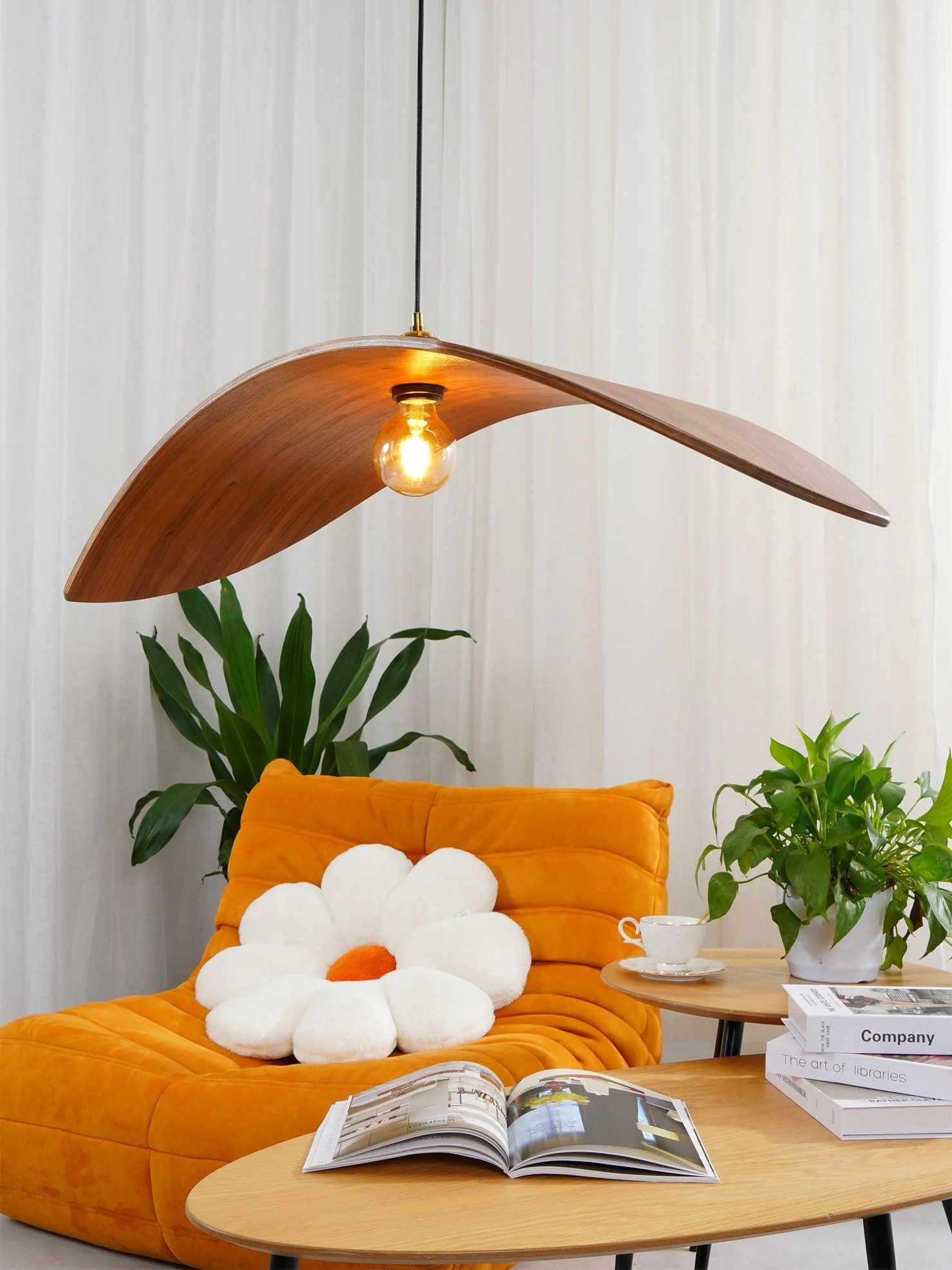 Curve Wooden Pendant Lamp - Image 19
