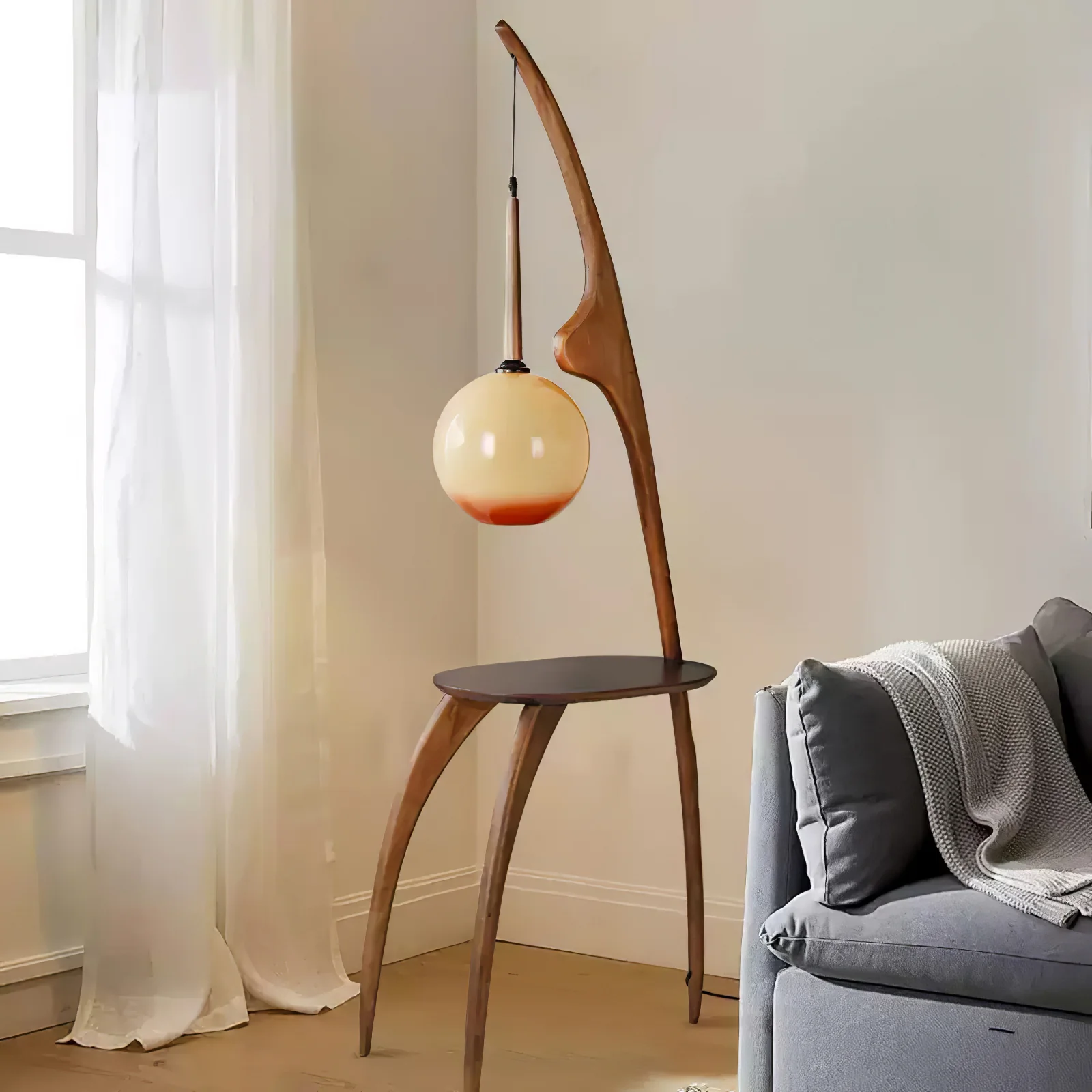 Curved Mantis Arm Floor Lamp - Image 11