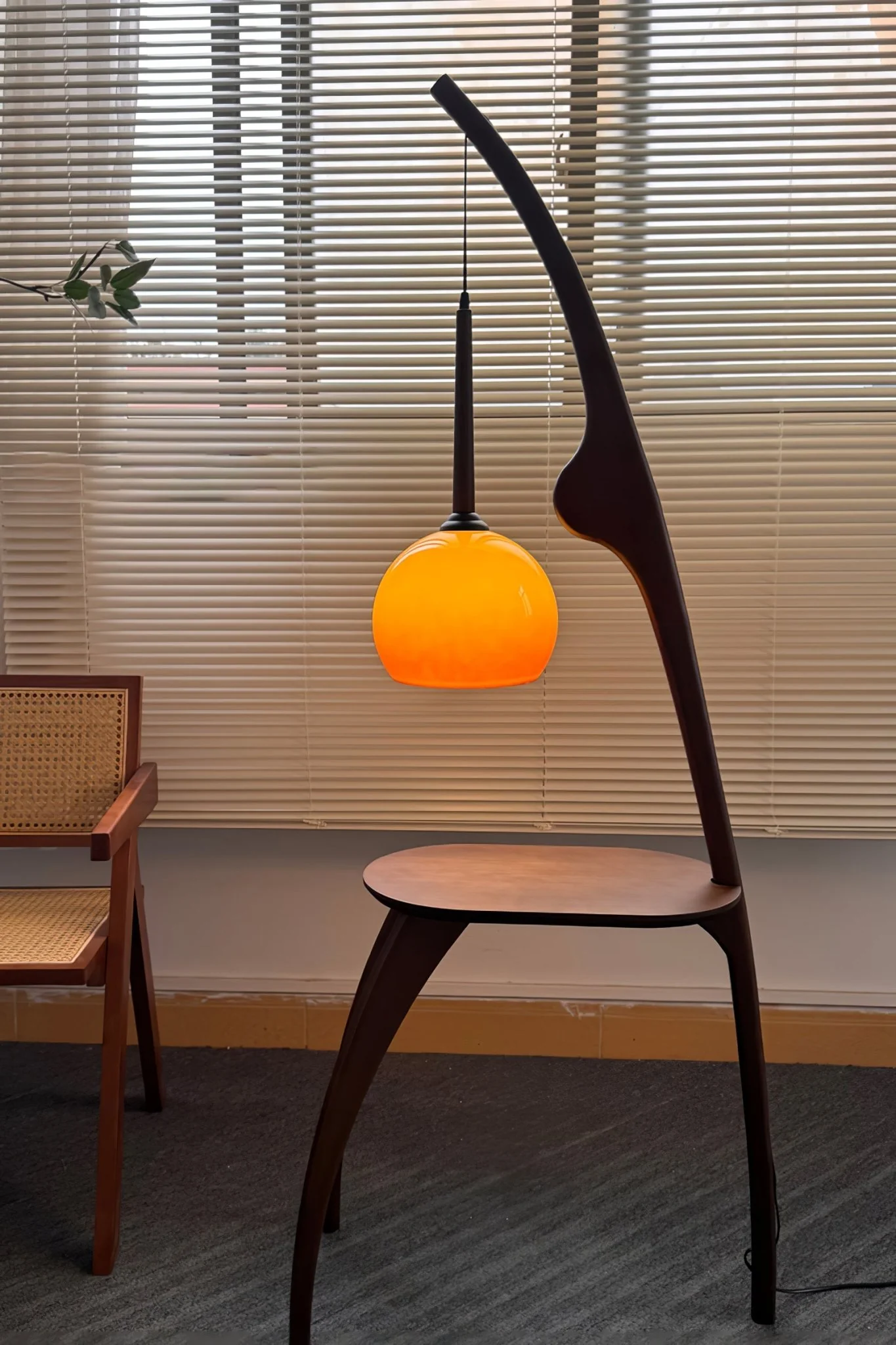 Curved Mantis Arm Floor Lamp - Image 9