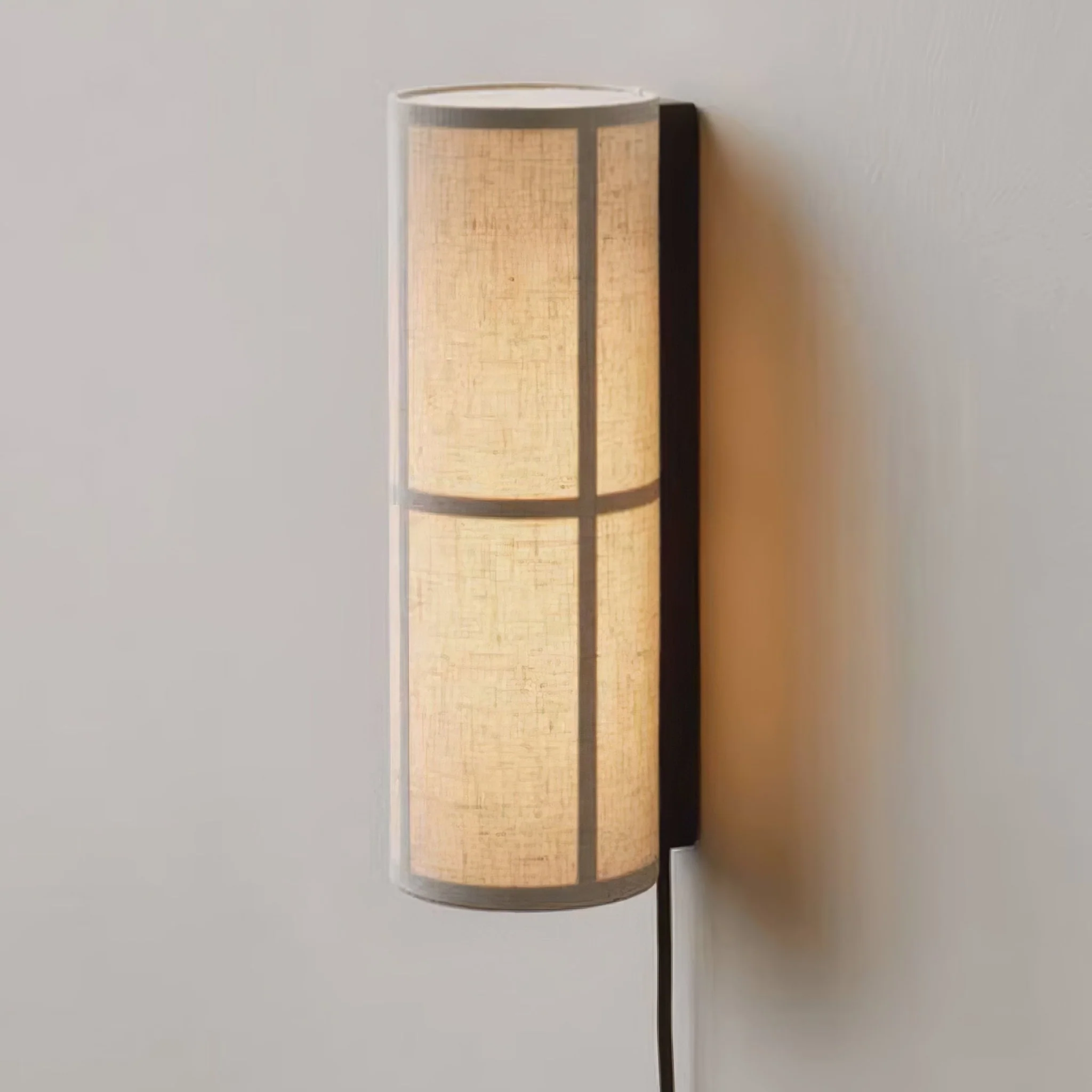 Cylinder Fabric Plug-in Wall Lamp - Image 2
