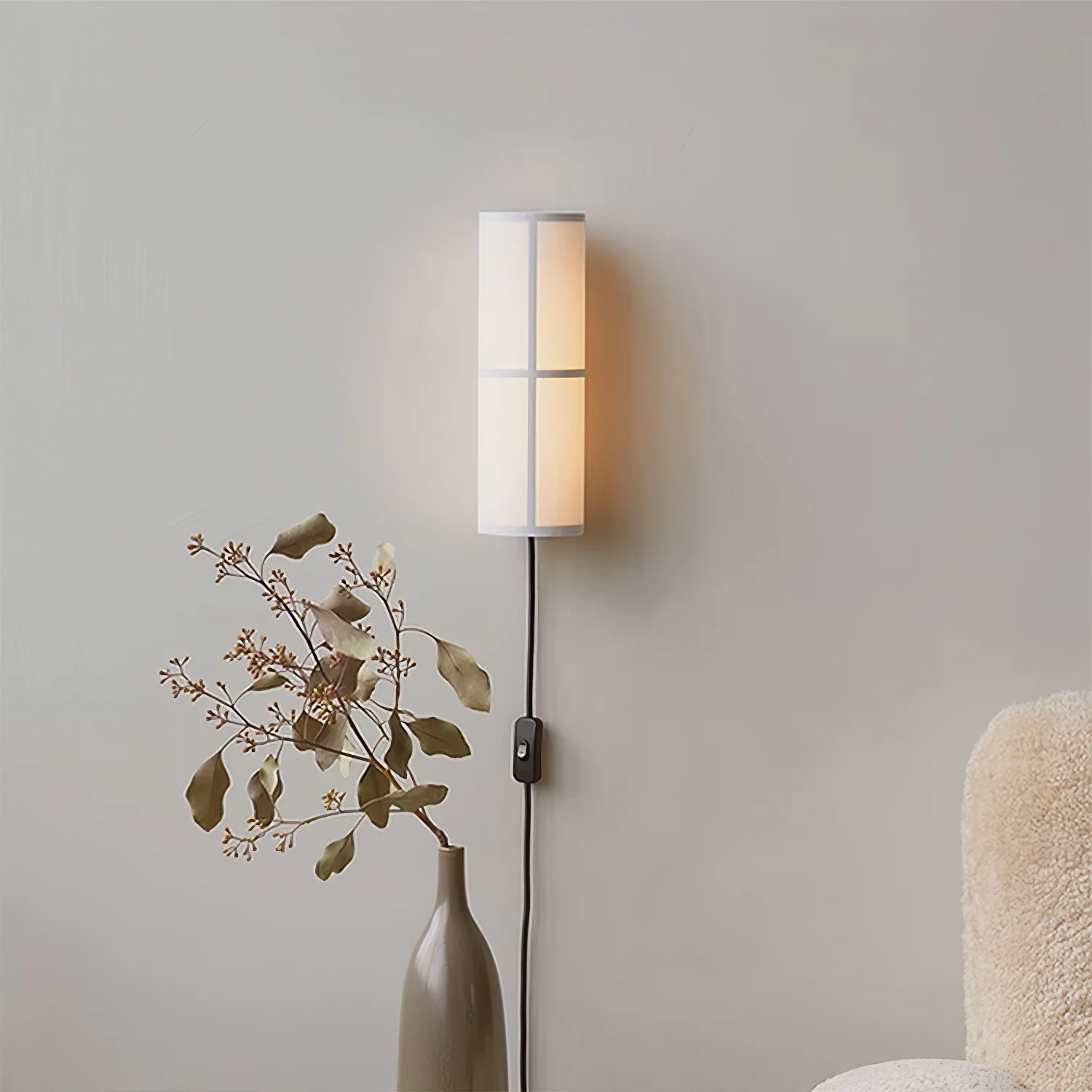 Cylinder Fabric Plug-in Wall Lamp - Image 4