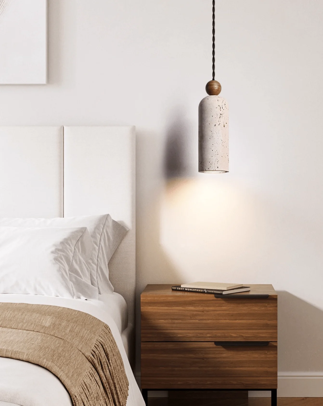 Cylinder Wood Bead Pendant Light - Image 13