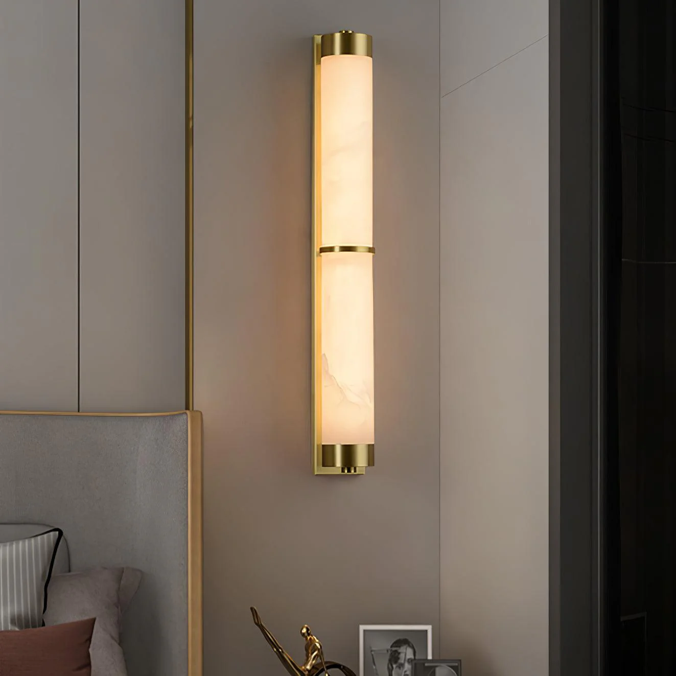 Cylindra Alabaster Brass Wall Light - Image 10