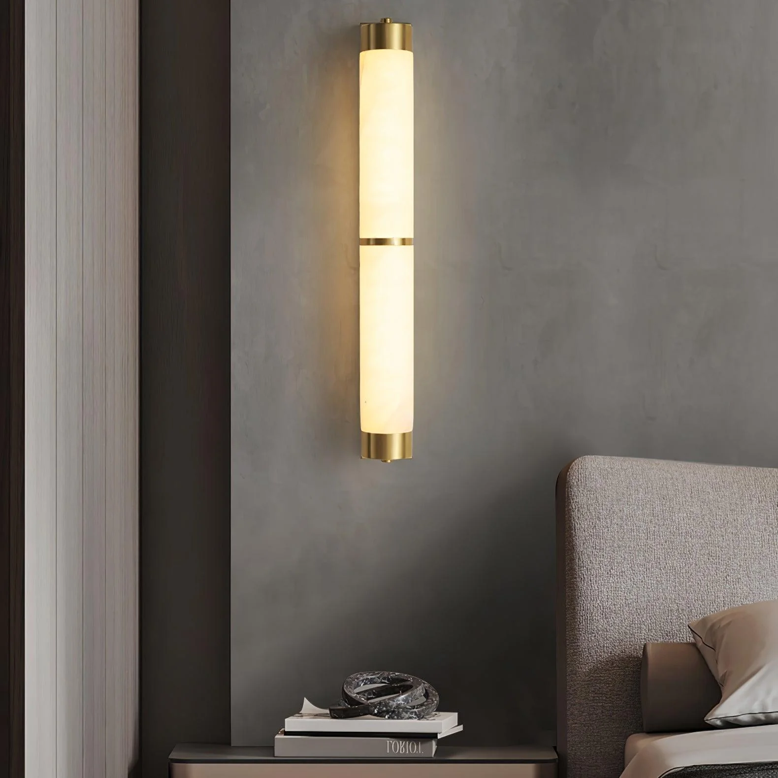 Cylindra Alabaster Brass Wall Light - Image 11