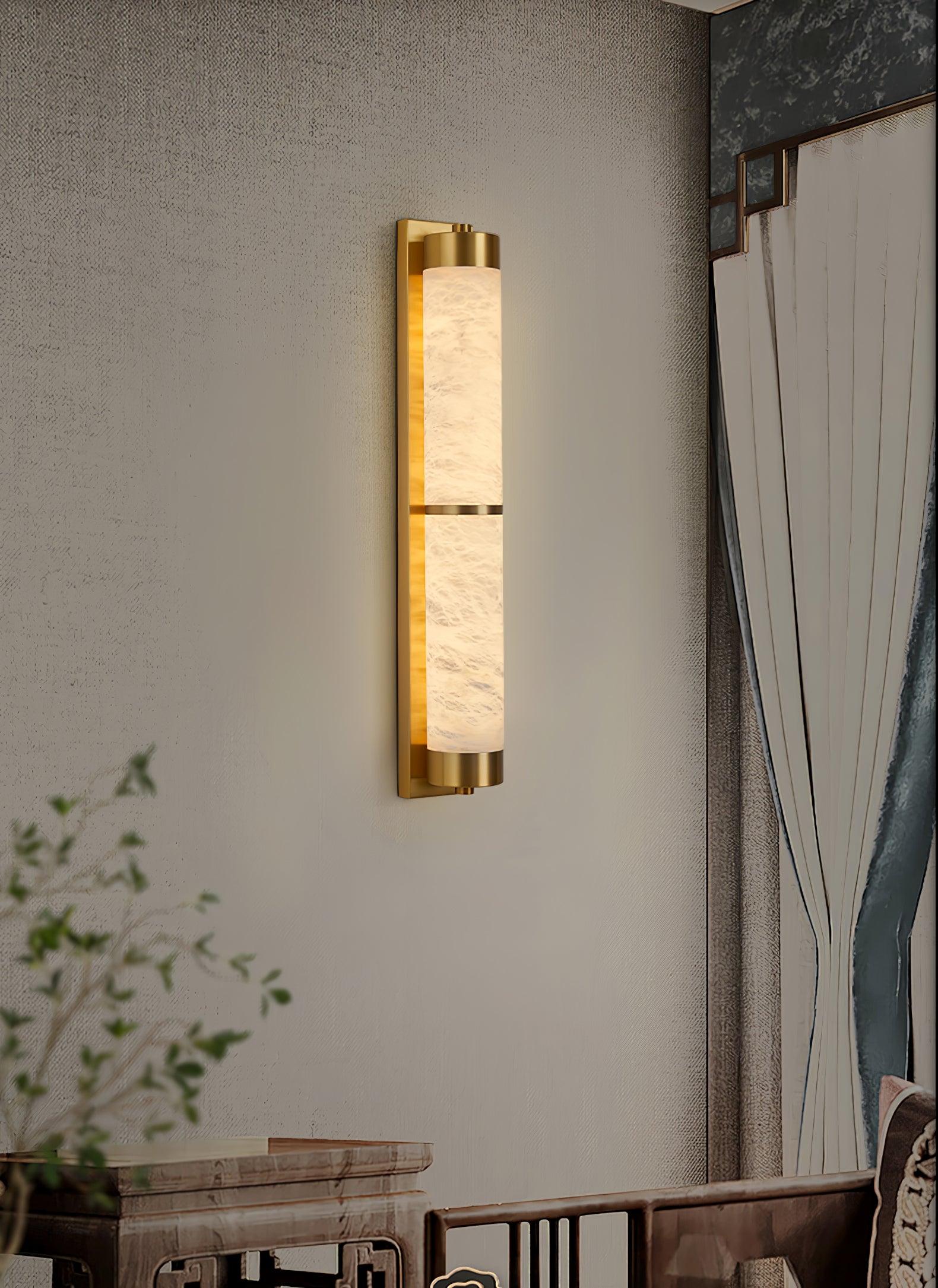 Cylindra Alabaster Brass Wall Light - Image 15