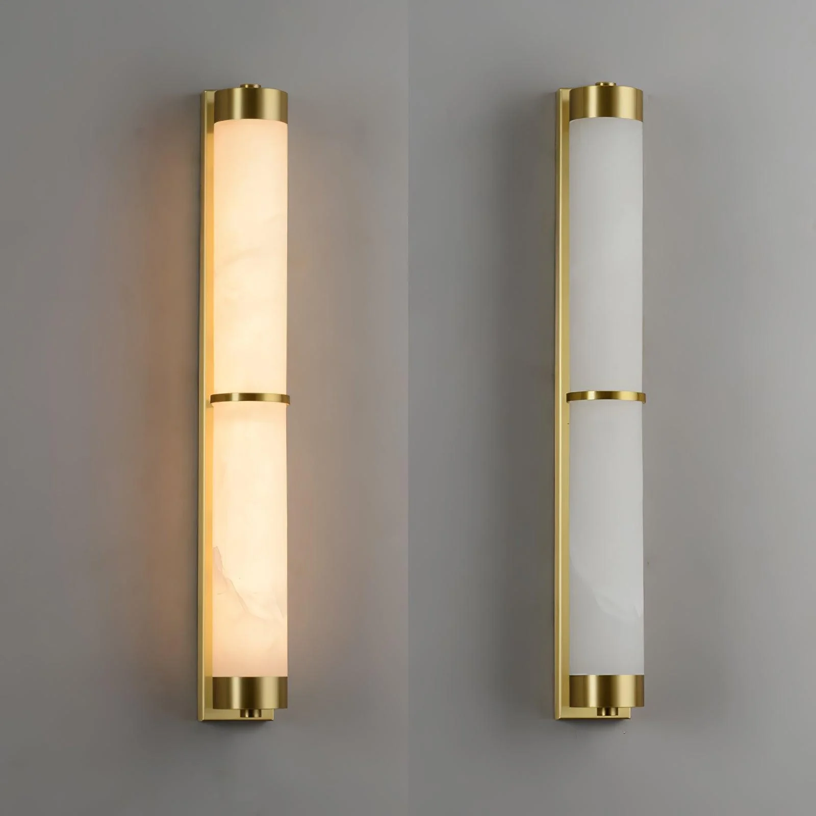 Cylindra Alabaster Brass Wall Light - Image 18