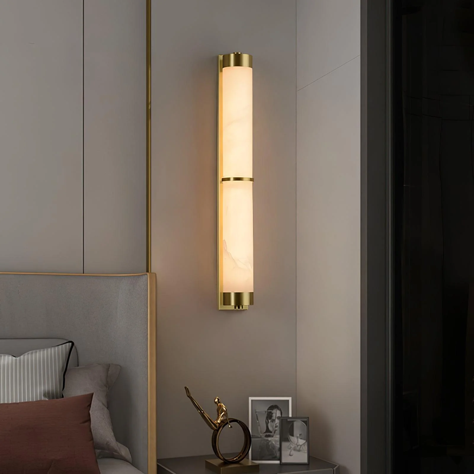 Cylindra Alabaster Brass Wall Light - Image 2