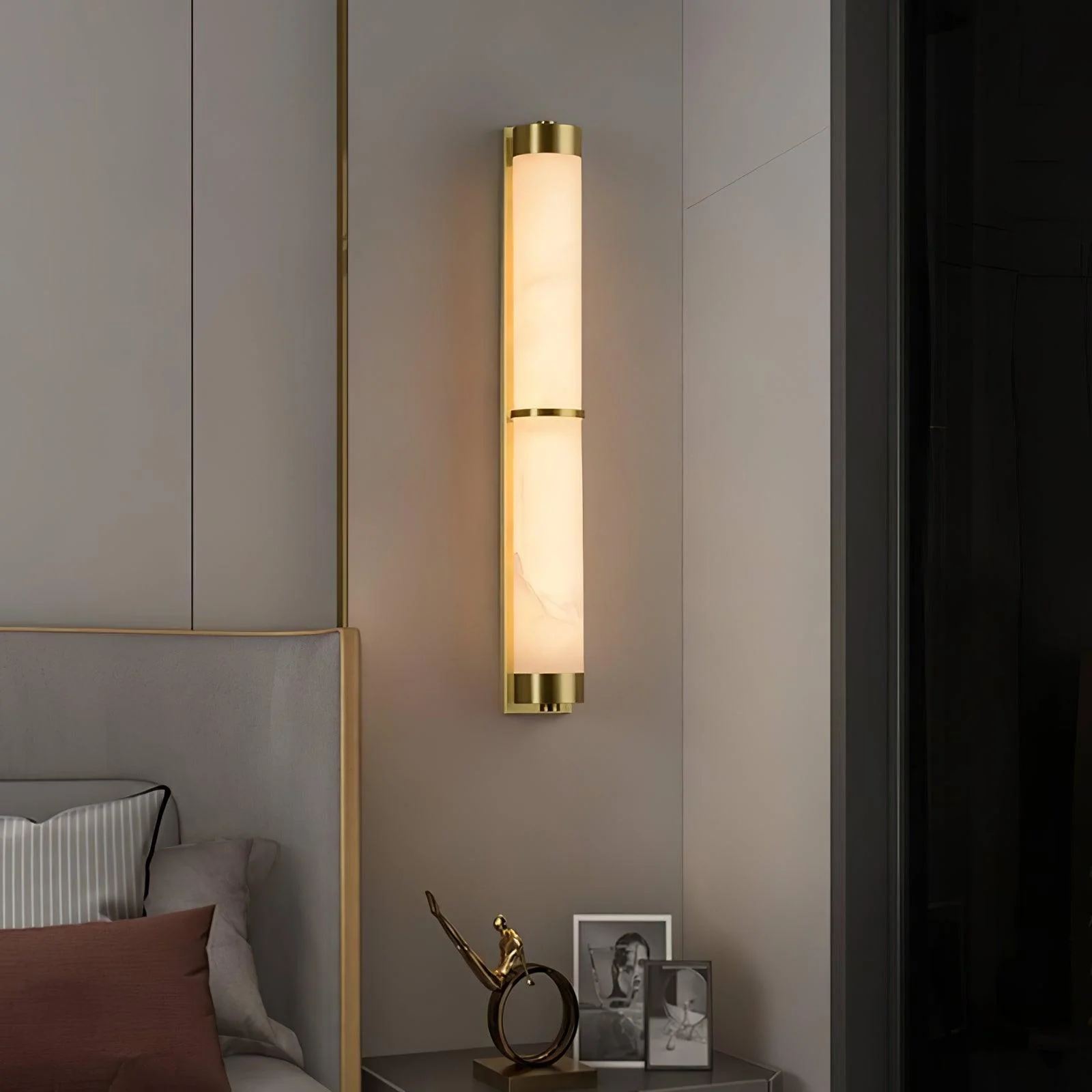 Cylindra Alabaster Brass Wall Light - Image 23