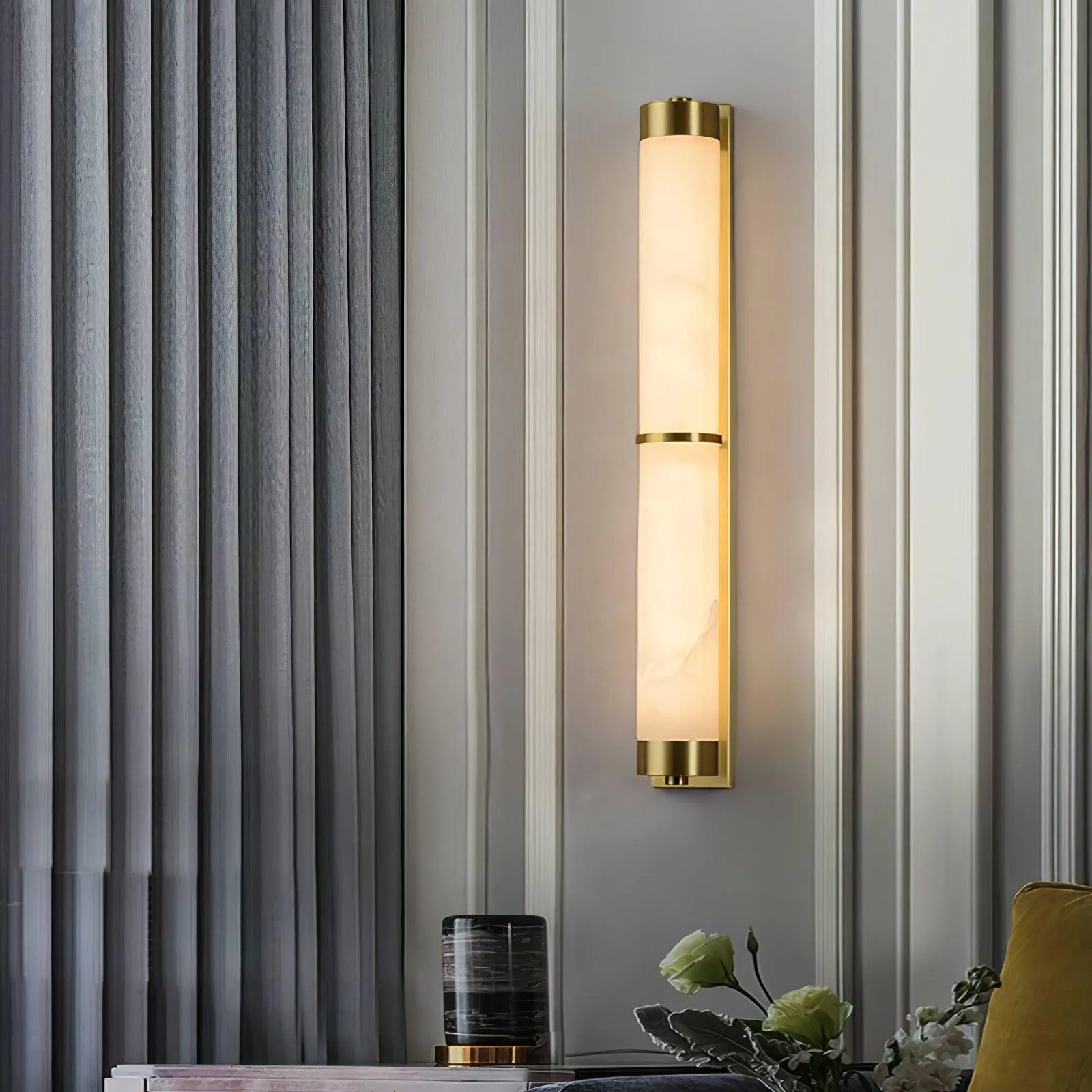 Cylindra Alabaster Brass Wall Light - Image 26