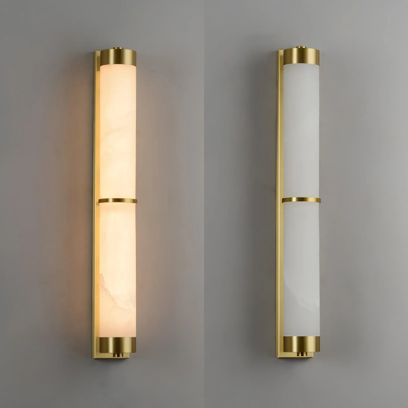 Cylindra Alabaster Brass Wall Light - Image 35