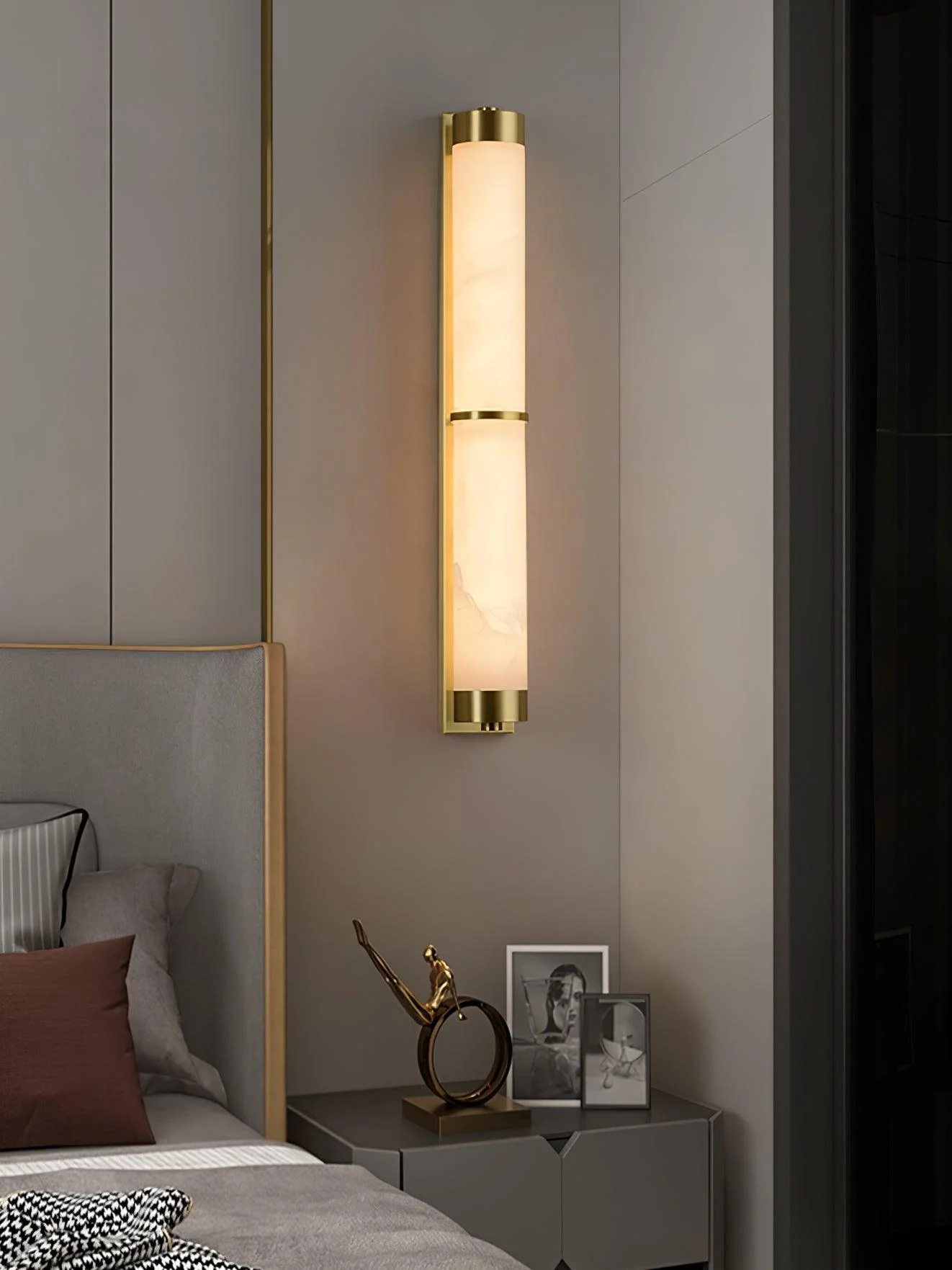 Cylindra Alabaster Brass Wall Light - Image 37