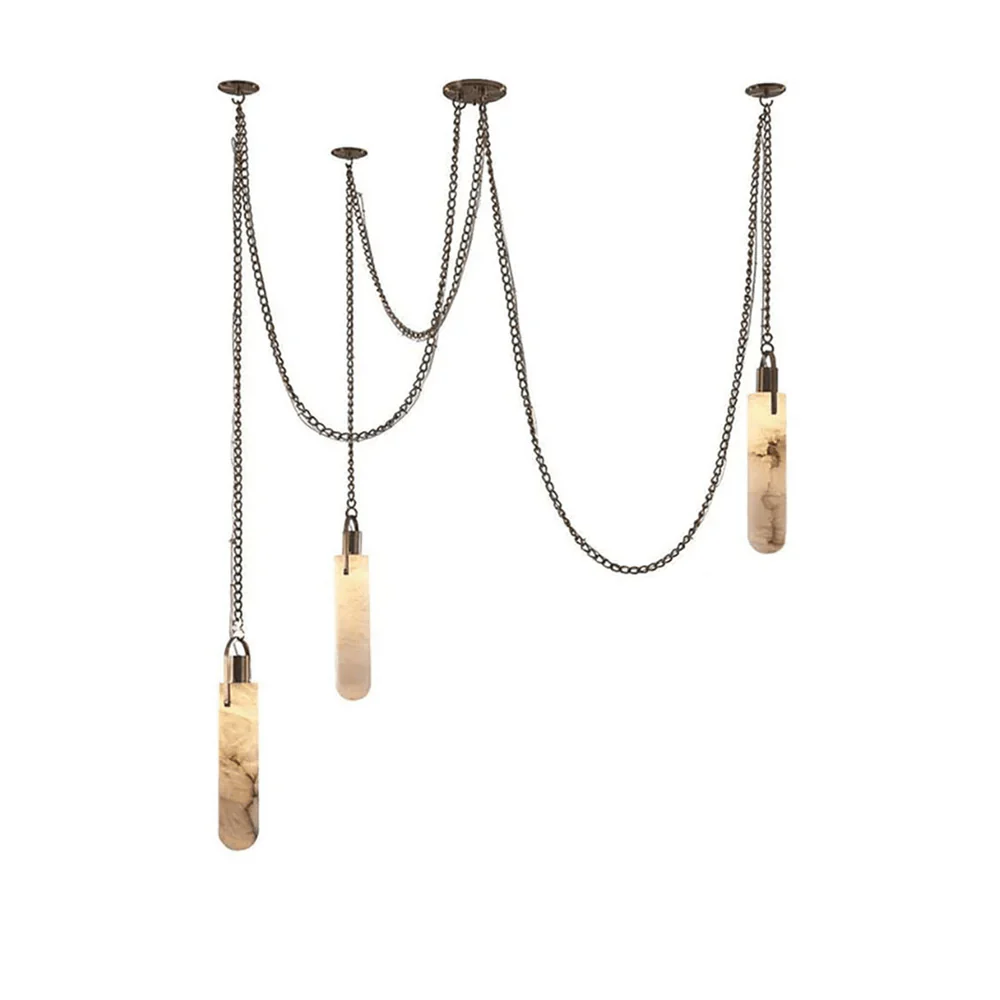 Cylindrical Cluster Alabaster Chandelier - Image 13