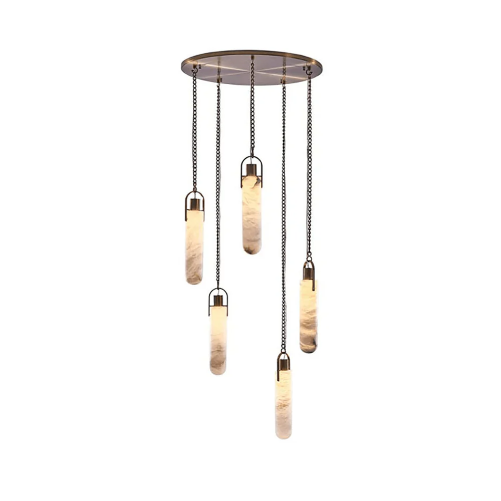 Cylindrical Cluster Alabaster Chandelier - Image 16
