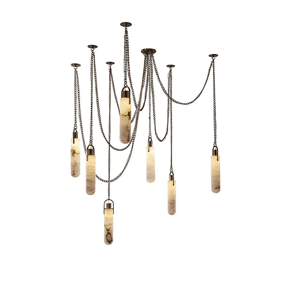 Cylindrical Cluster Alabaster Chandelier - Image 17