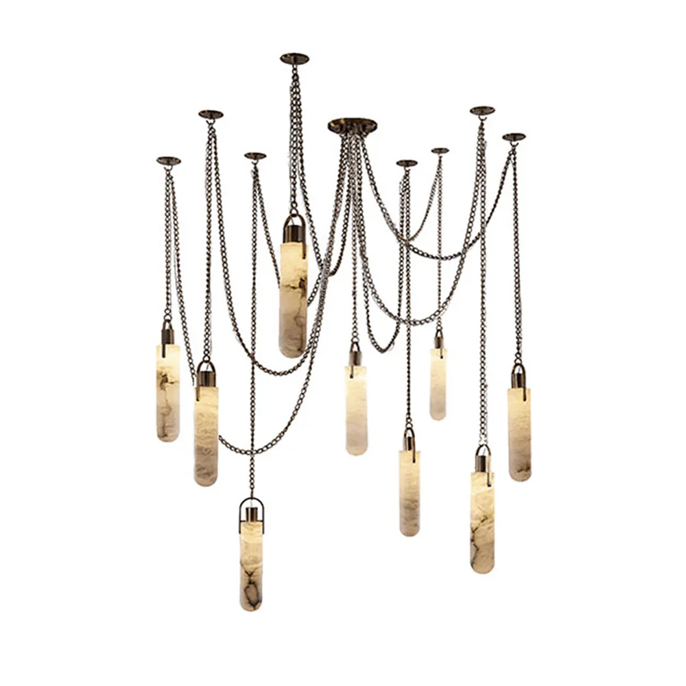 Cylindrical Cluster Alabaster Chandelier - Image 18