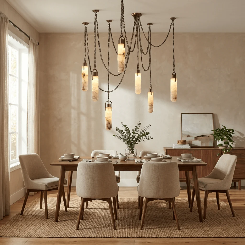 Cylindrical Cluster Alabaster Chandelier - Image 2