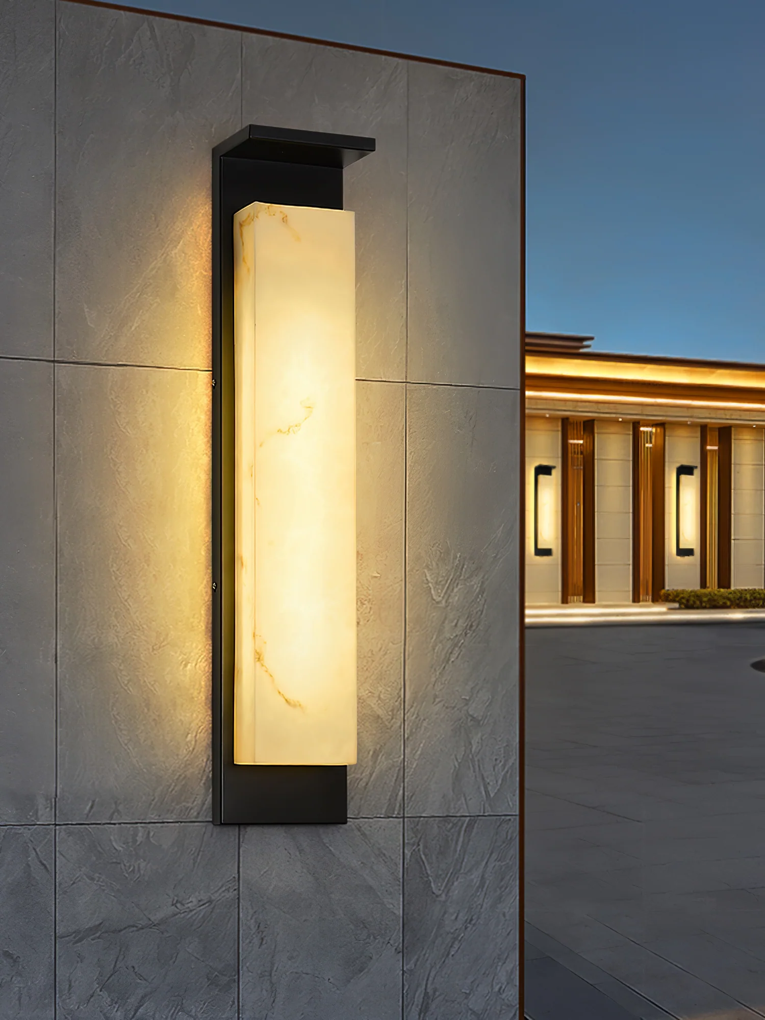 Delaney Alabaster Outdoor Wall Light - Image 13