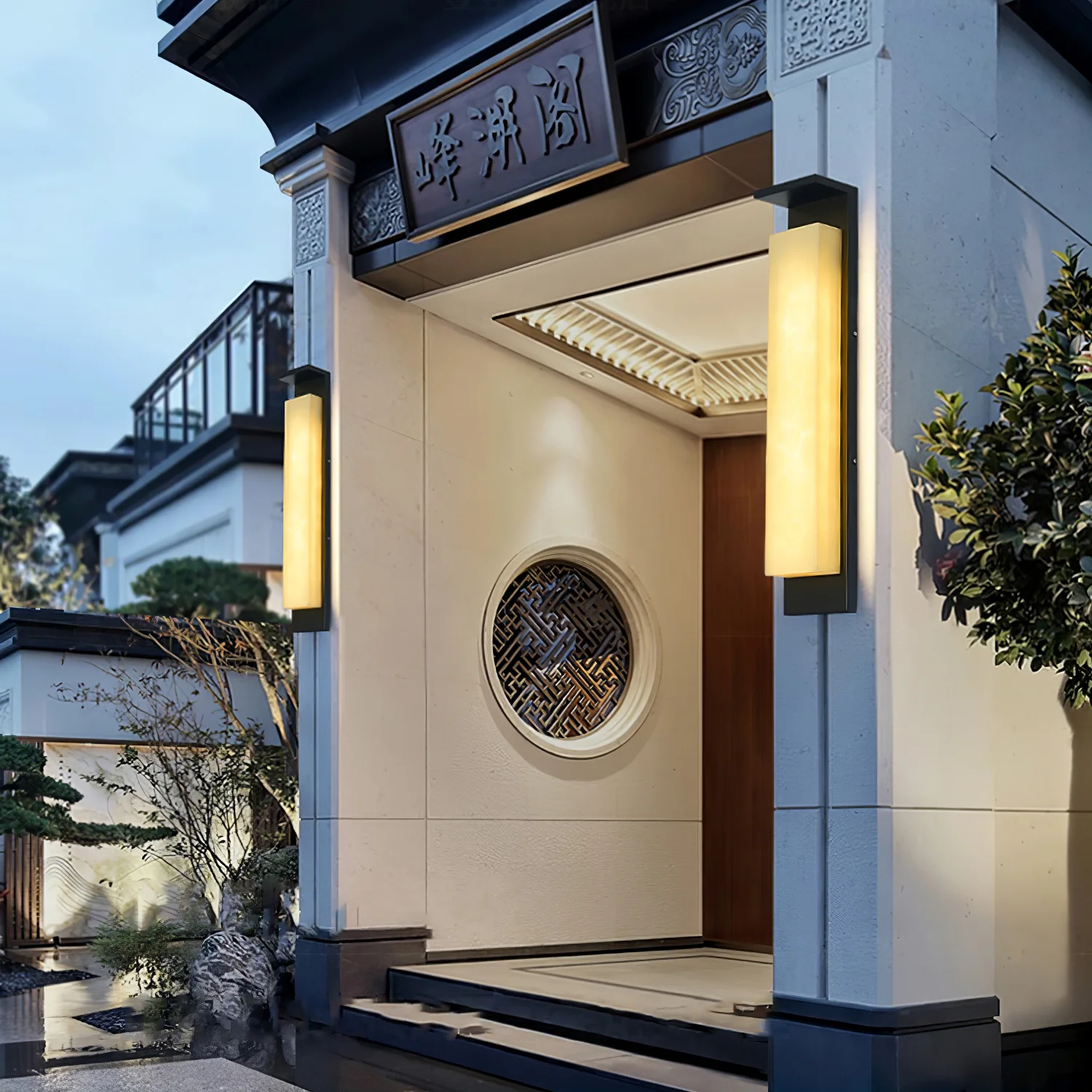 Delaney Alabaster Outdoor Wall Light - Image 6