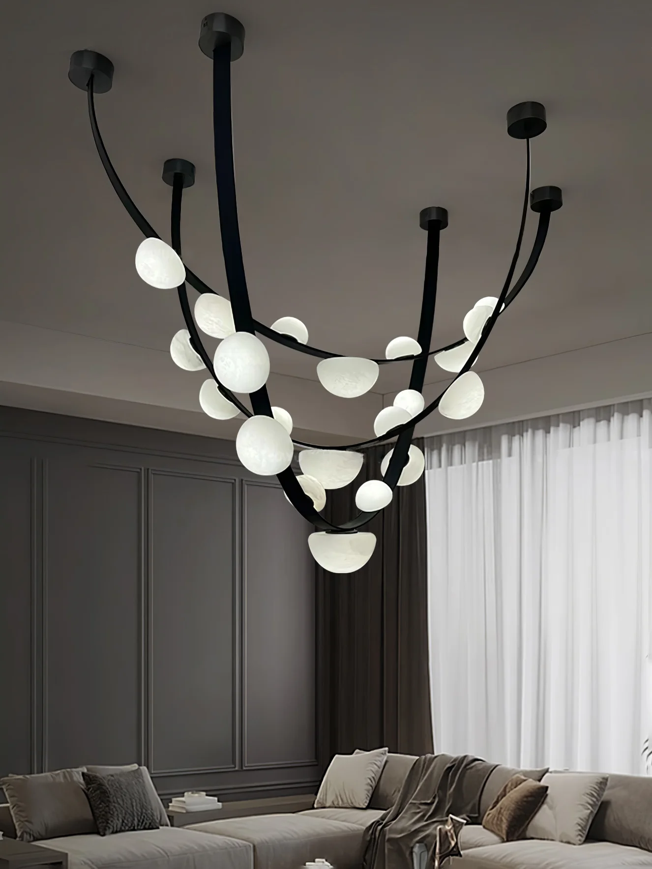 Dew Drops Alabaster Chandelier - Image 14