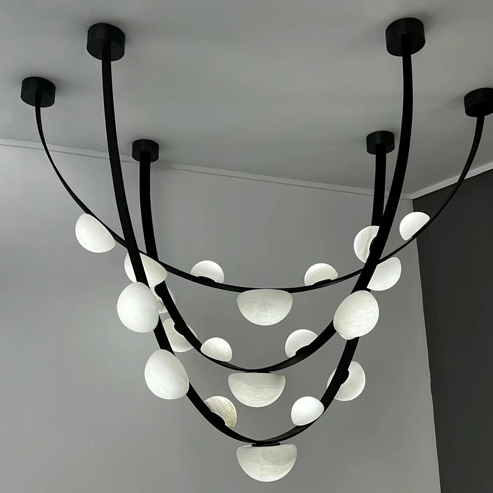 Dew Drops Alabaster Chandelier - Image 16
