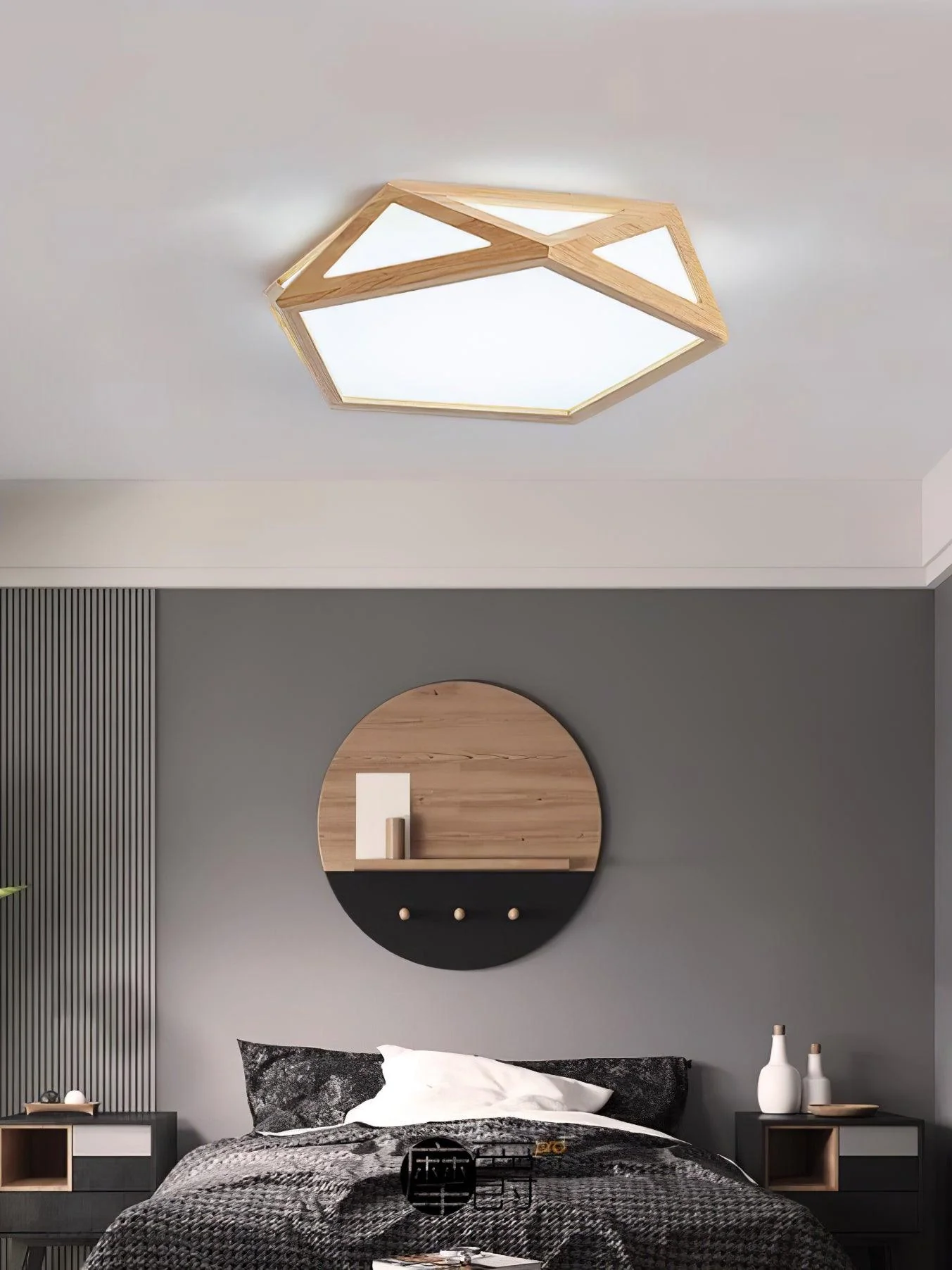 Diamond Wooden Ceiling Lamp - Image 19