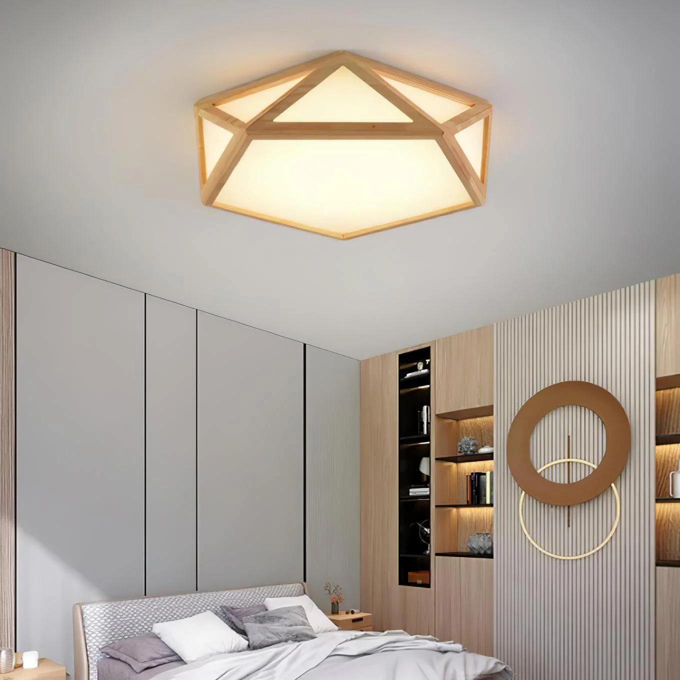 Diamond Wooden Ceiling Lamp - Image 2