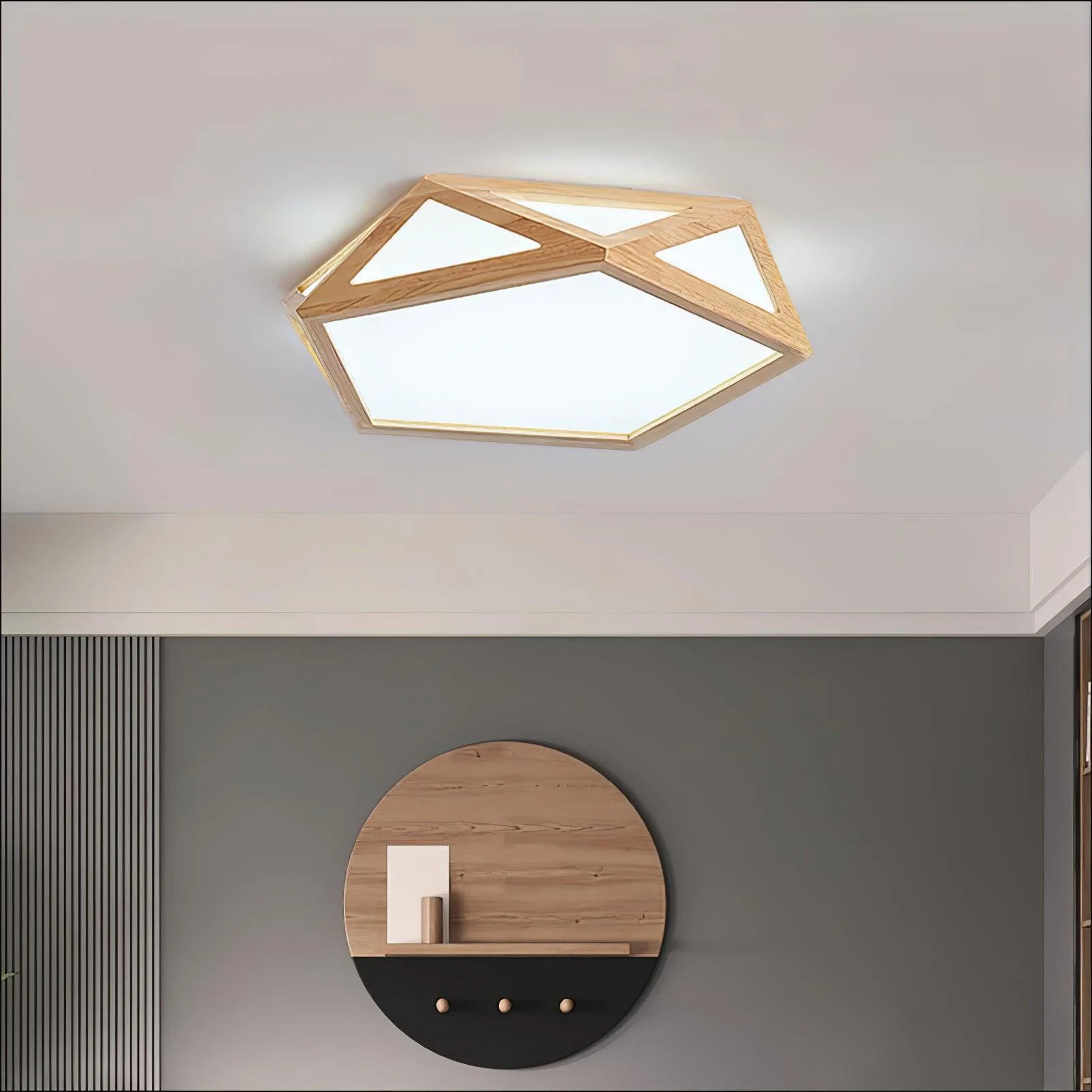 Diamond Wooden Ceiling Lamp - Image 4