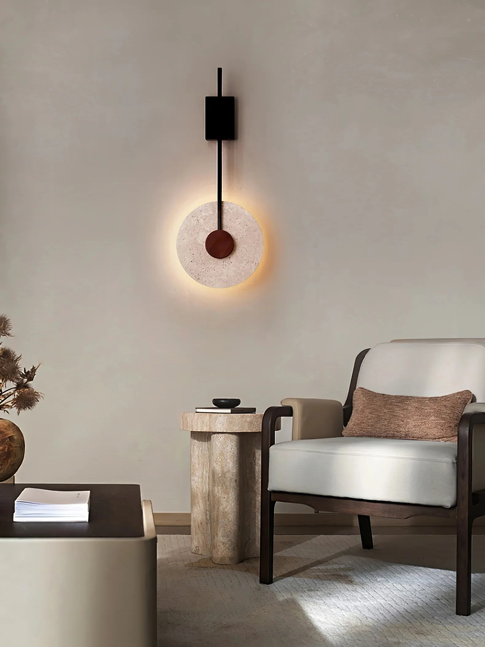 Disc Travertine Wall Lamp - Image 11