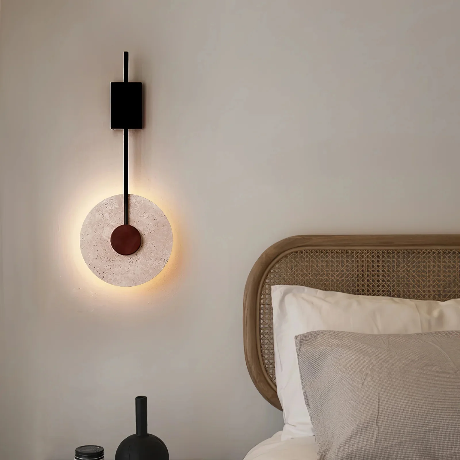 Disc Travertine Wall Lamp - Image 4