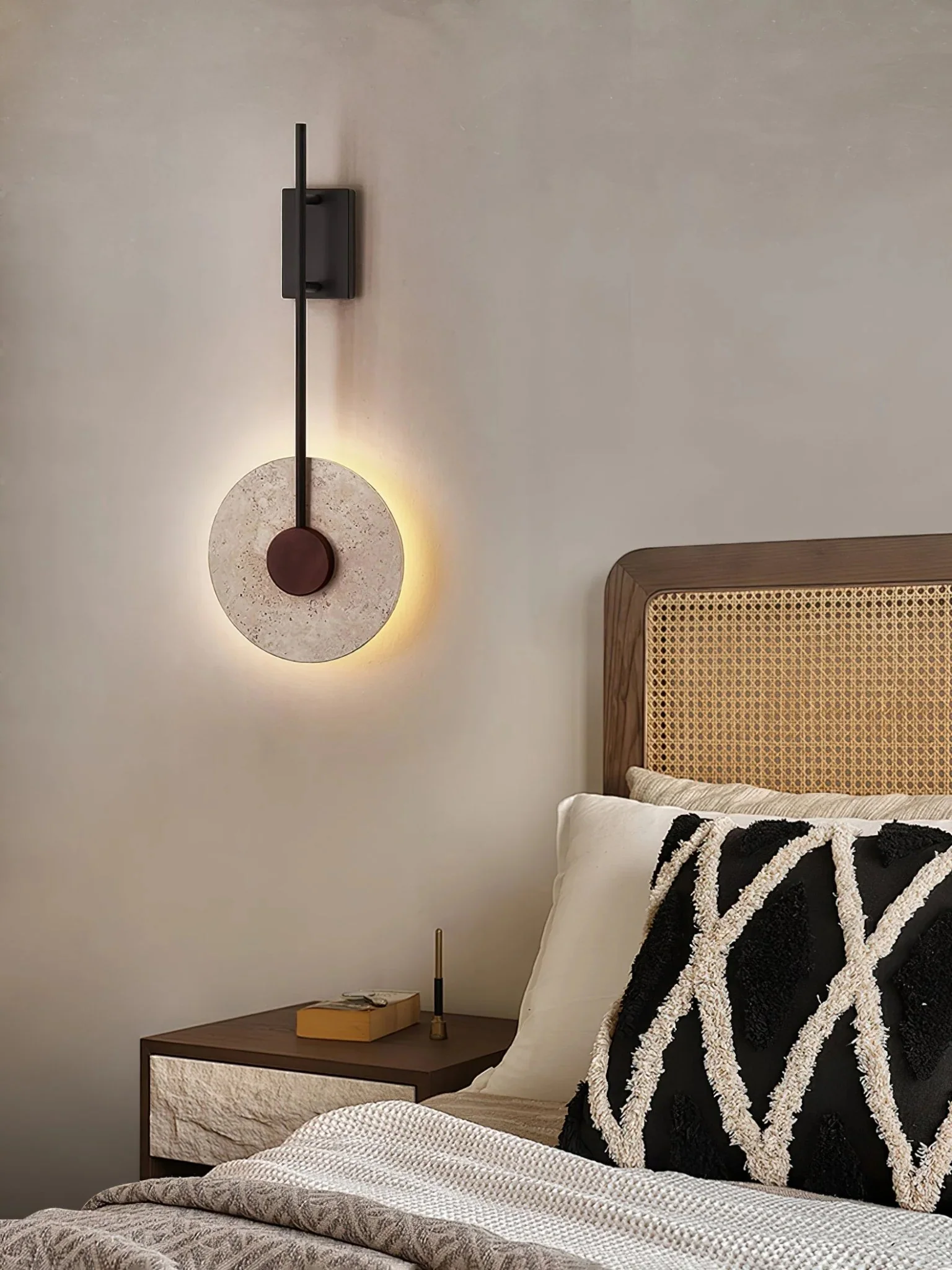 Disc Travertine Wall Lamp - Image 5