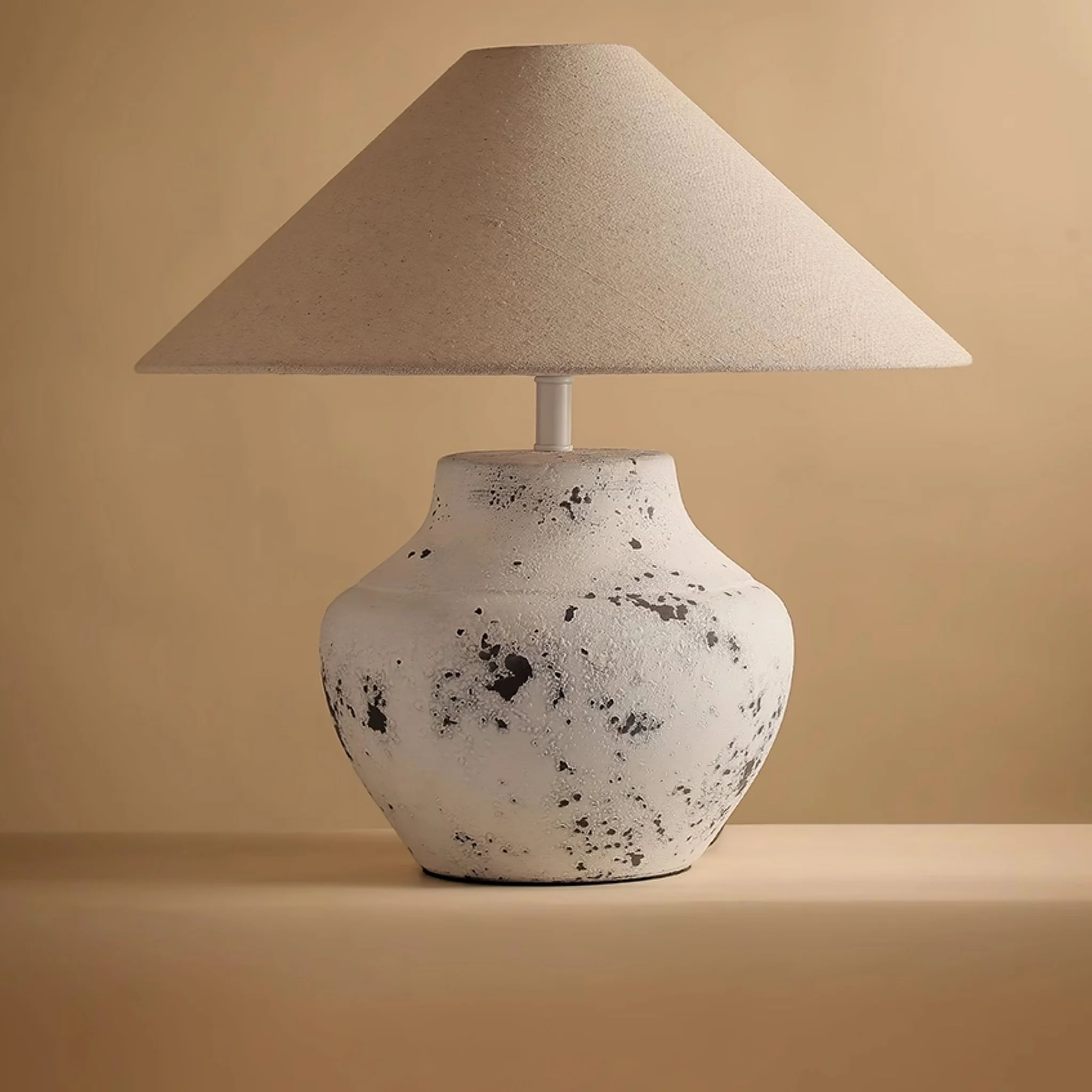 Distressed White Ceramic Table Lamp - Image 13