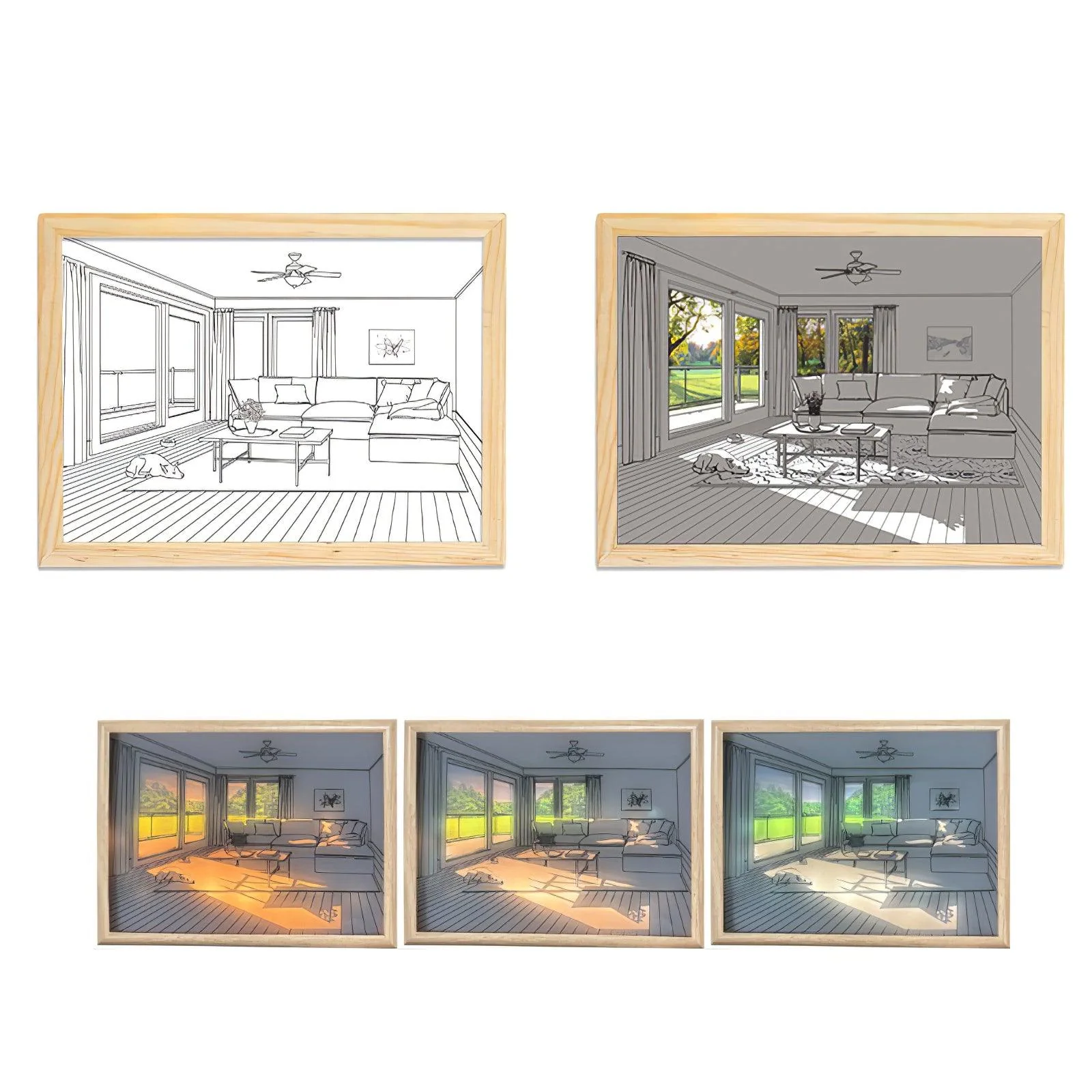 Dog Sunbathing Mural Art Lamp - Image 11